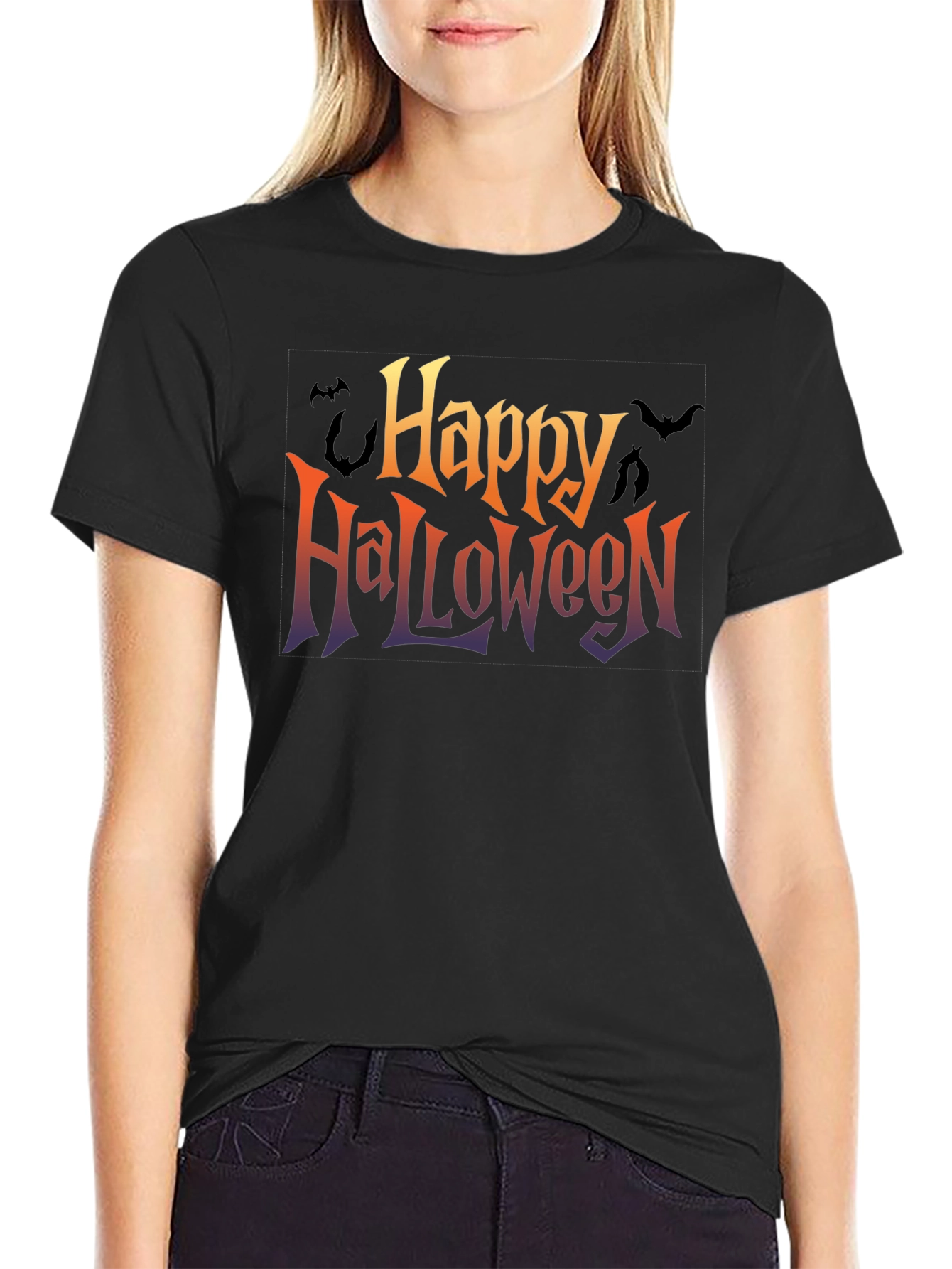Happy Halloween Graphic Tee - Black