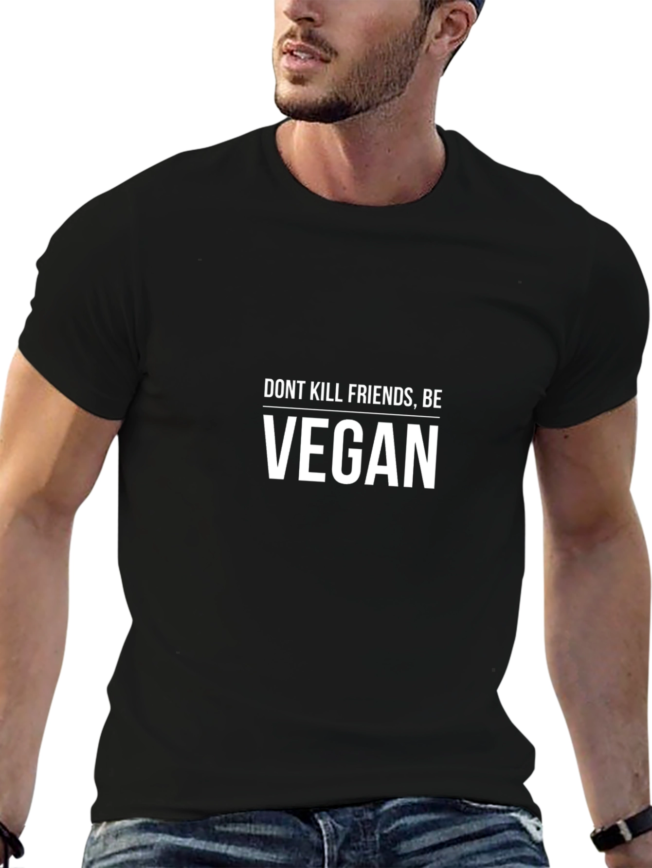 Vegan Slogan Graphic Print Tee