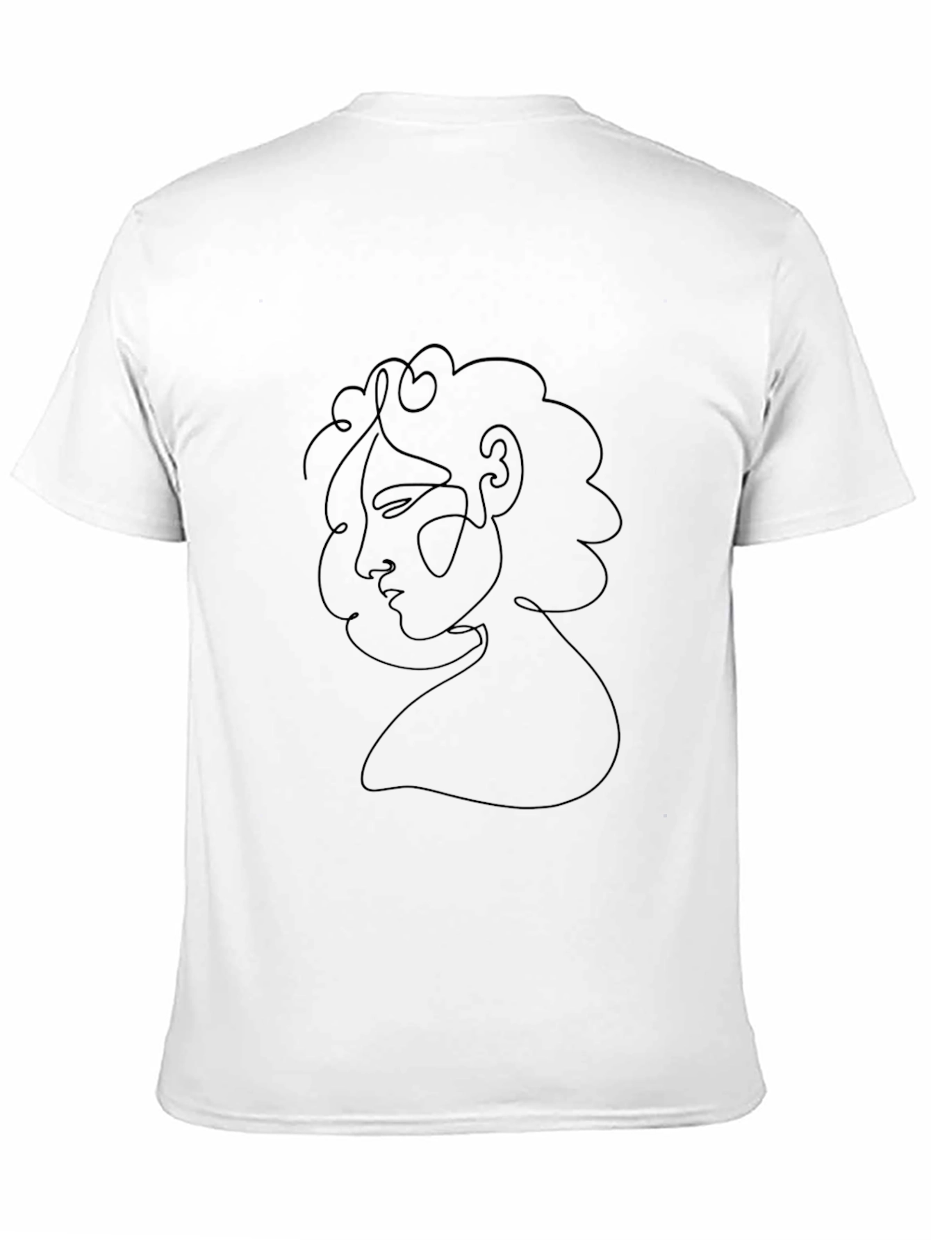 Abstract Face Line Art Black T-Shirt