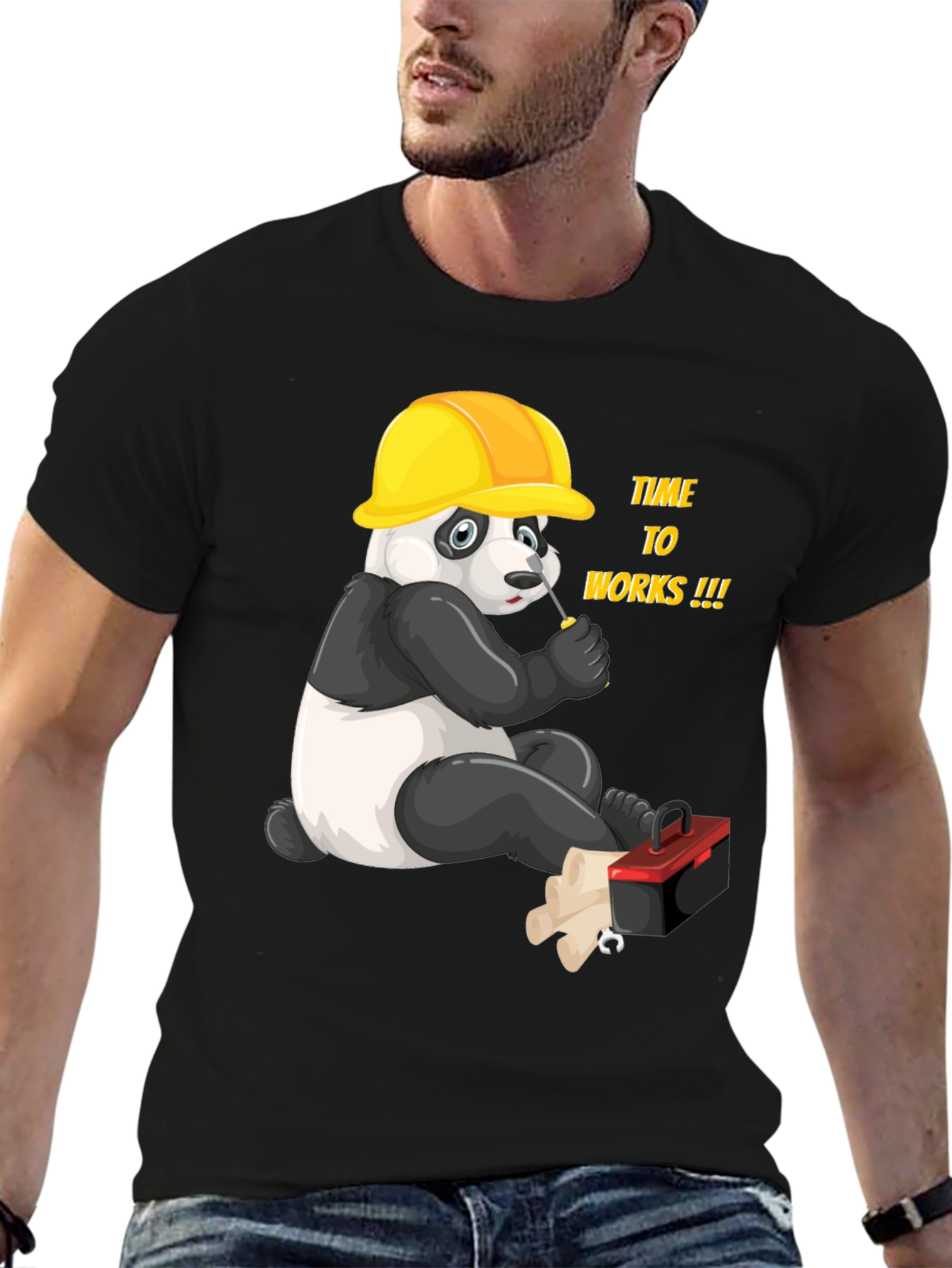 Panda Builder Graphic T-Shirt - Work Ready