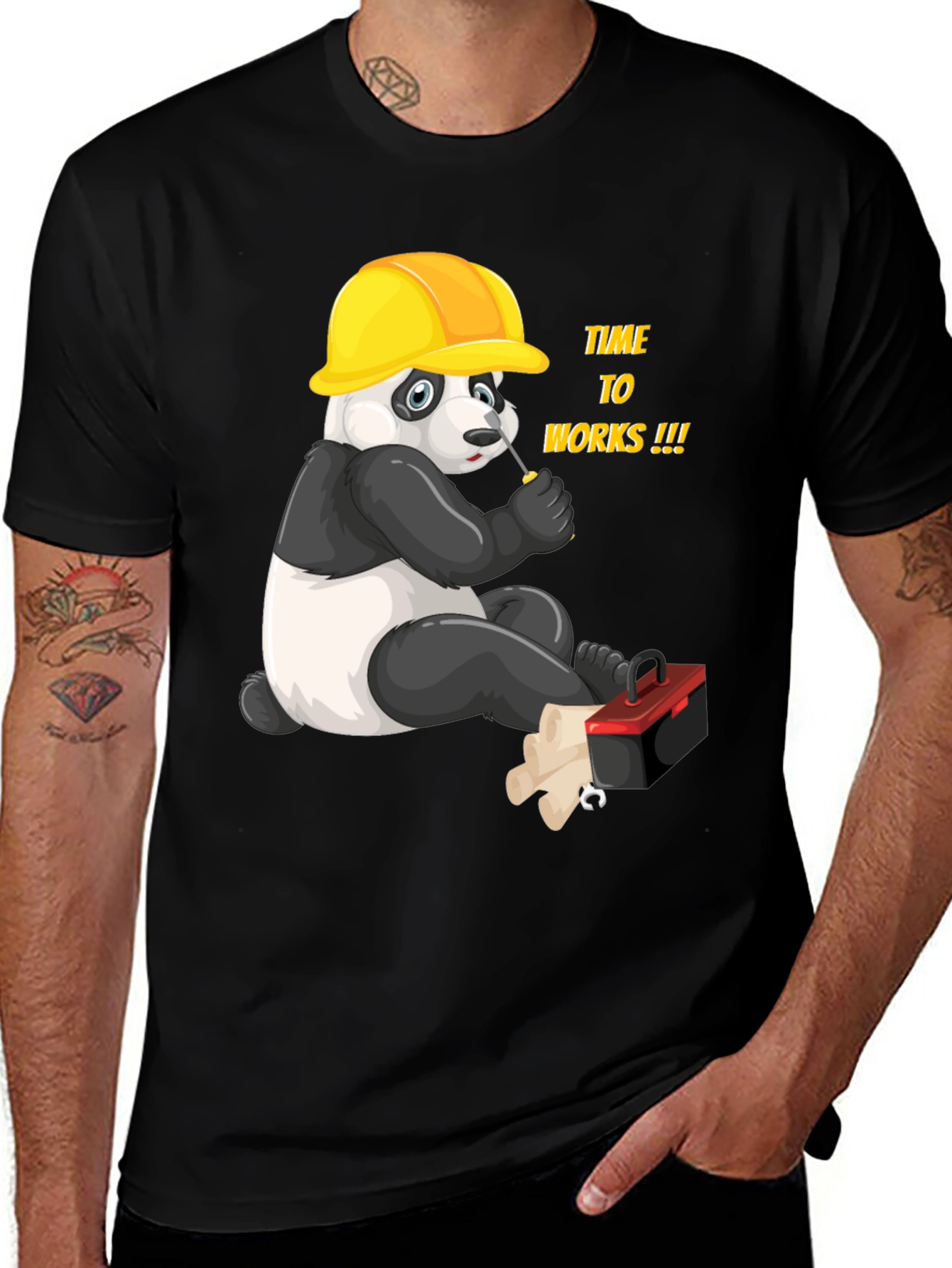 Panda Builder Graphic T-Shirt - Work Ready