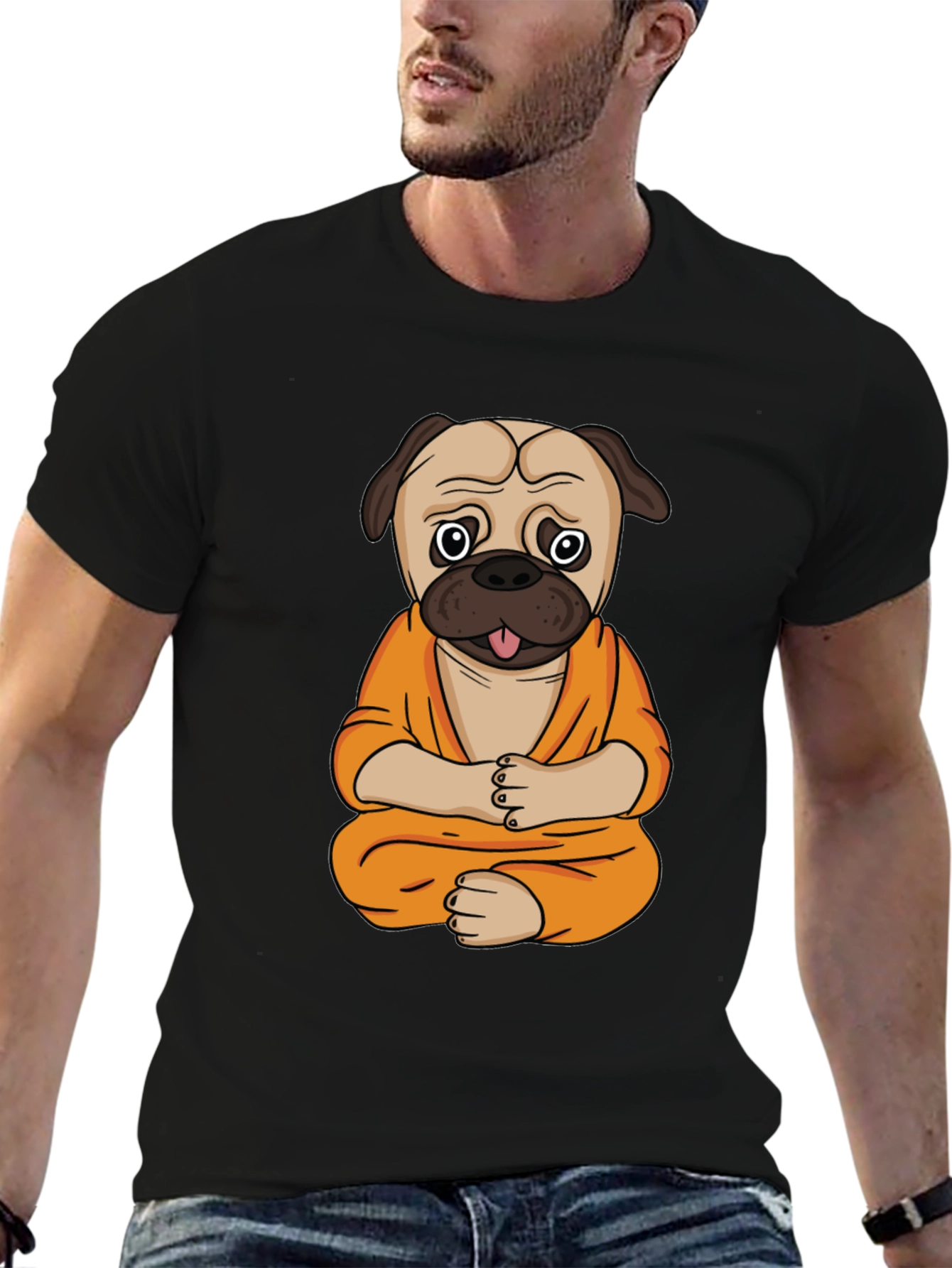Zen Pug T-Shirt - Meditating Dog Design