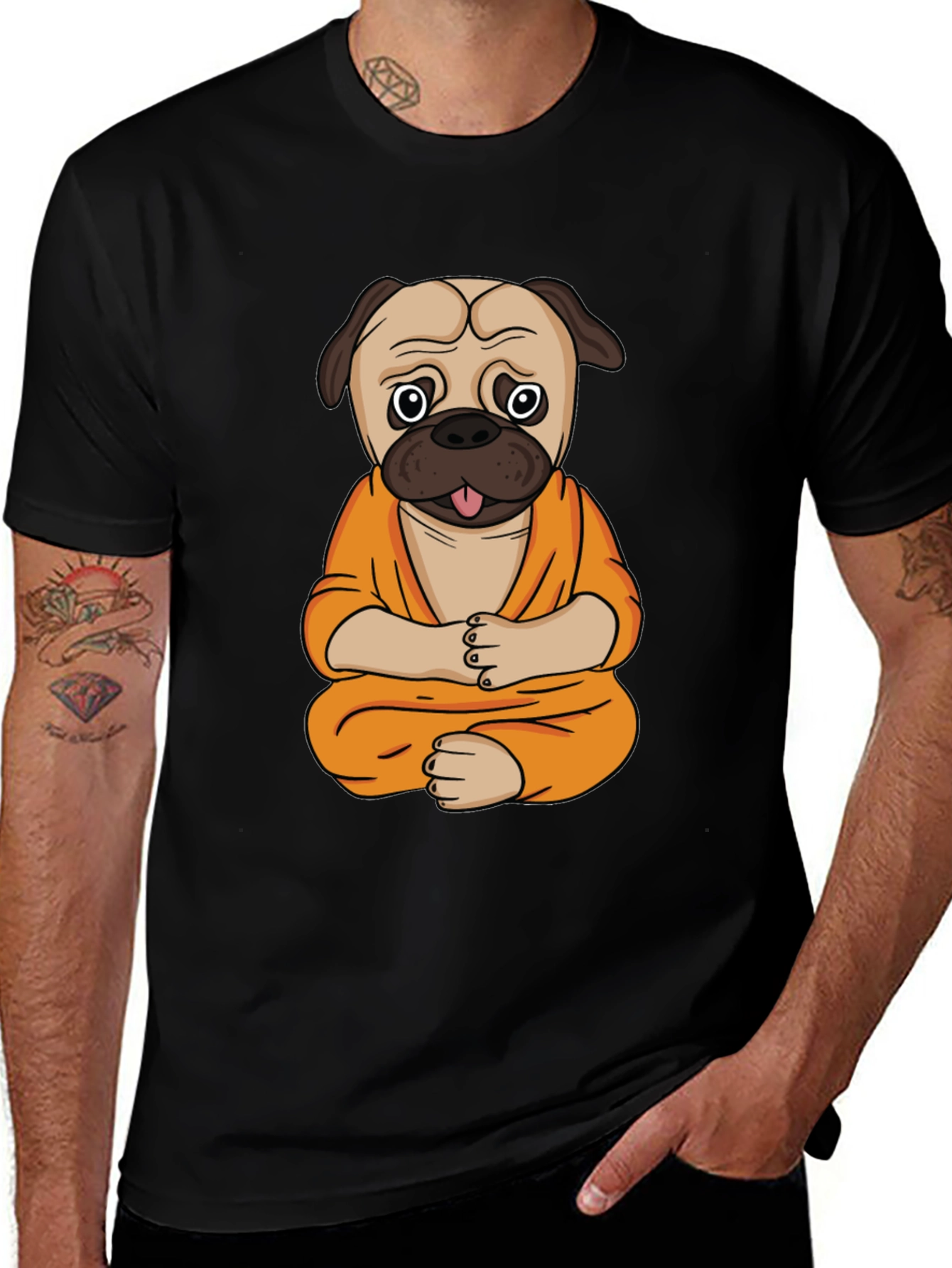 Zen Pug T-Shirt - Meditating Dog Design