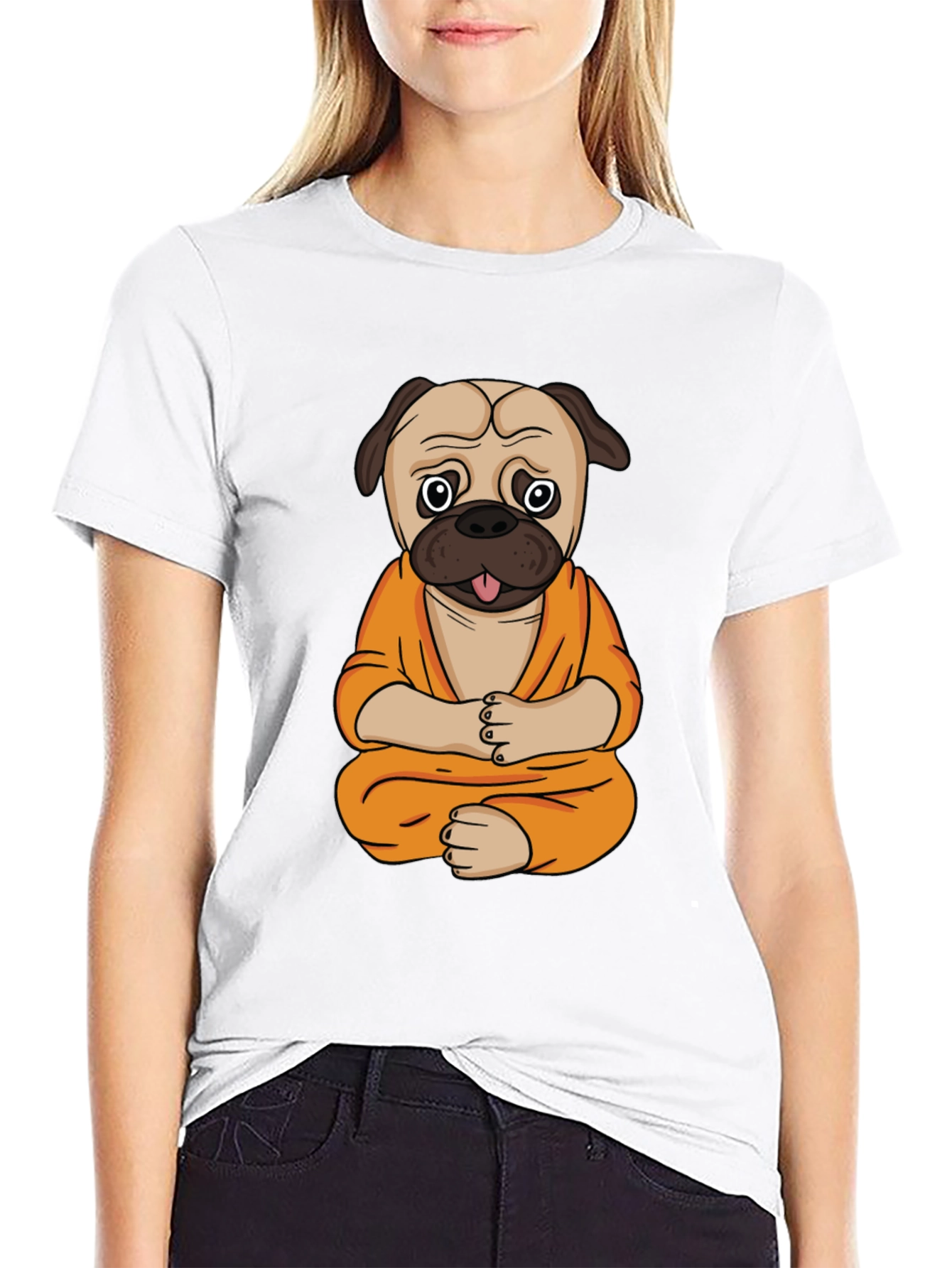 Zen Pug T-Shirt - Meditating Dog Design