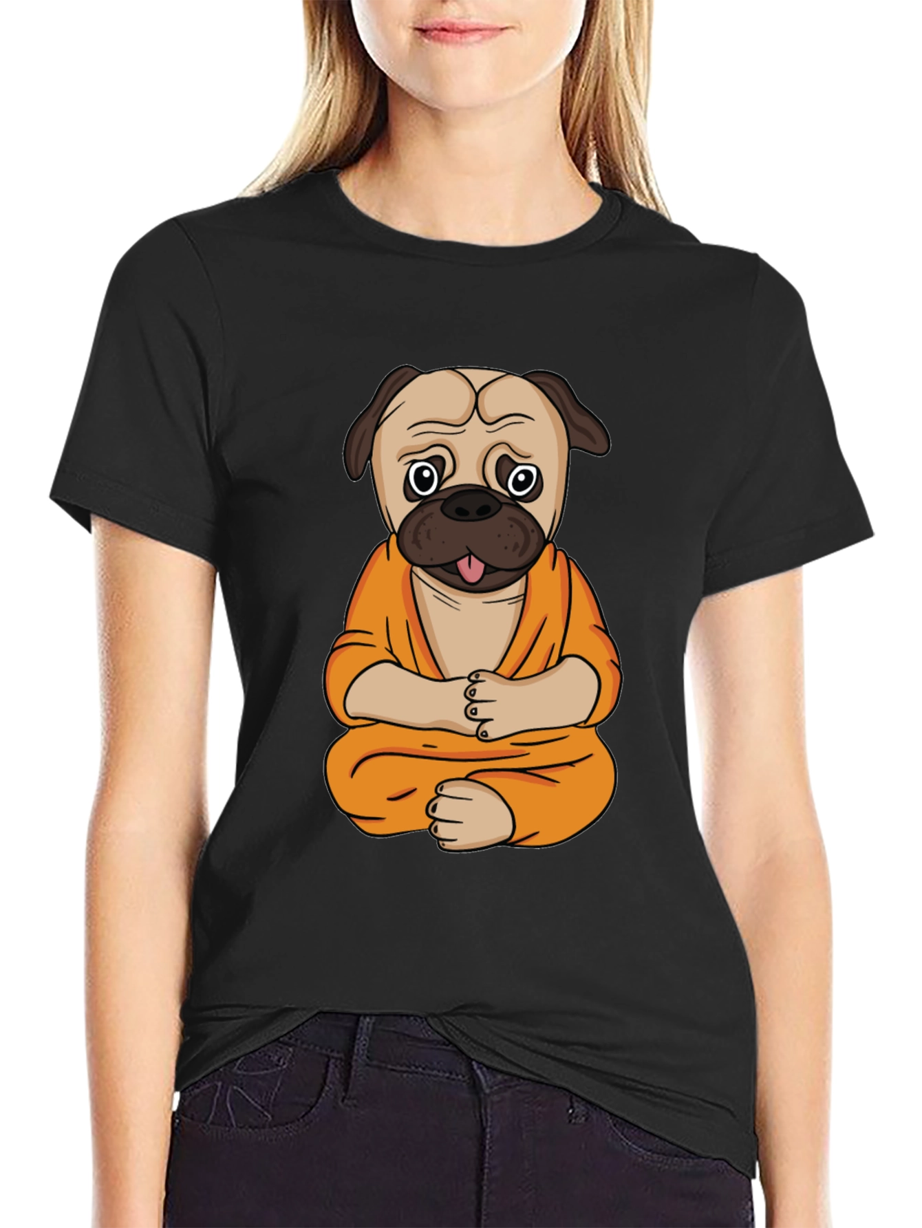 Zen Pug T-Shirt - Meditating Dog Design