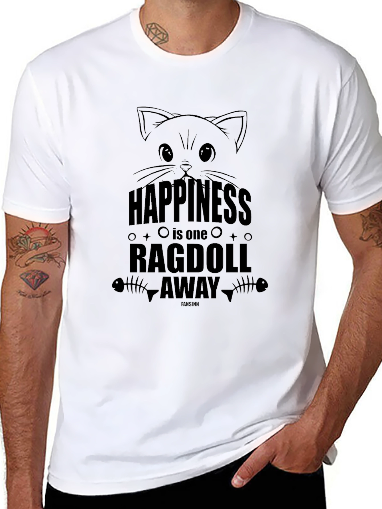 Happiness Ragdoll Away T-Shirt - Cat Lovers Tee