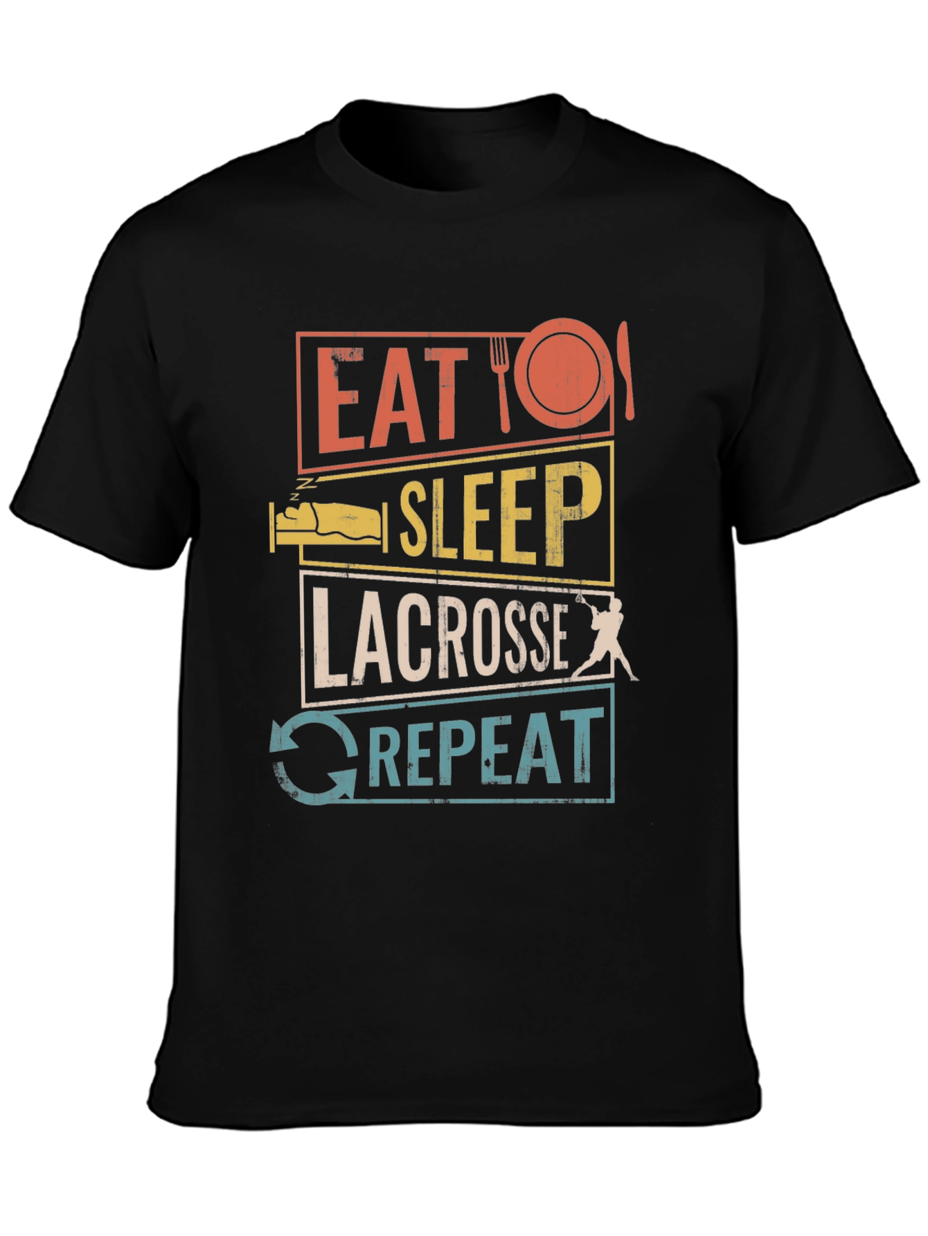 Eat Sleep Lacrosse Repeat Graphic Tee