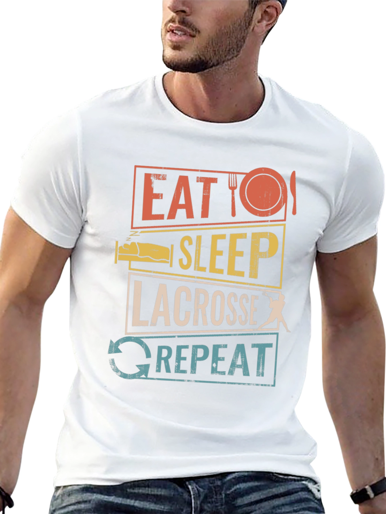 Eat Sleep Lacrosse Repeat Graphic Tee
