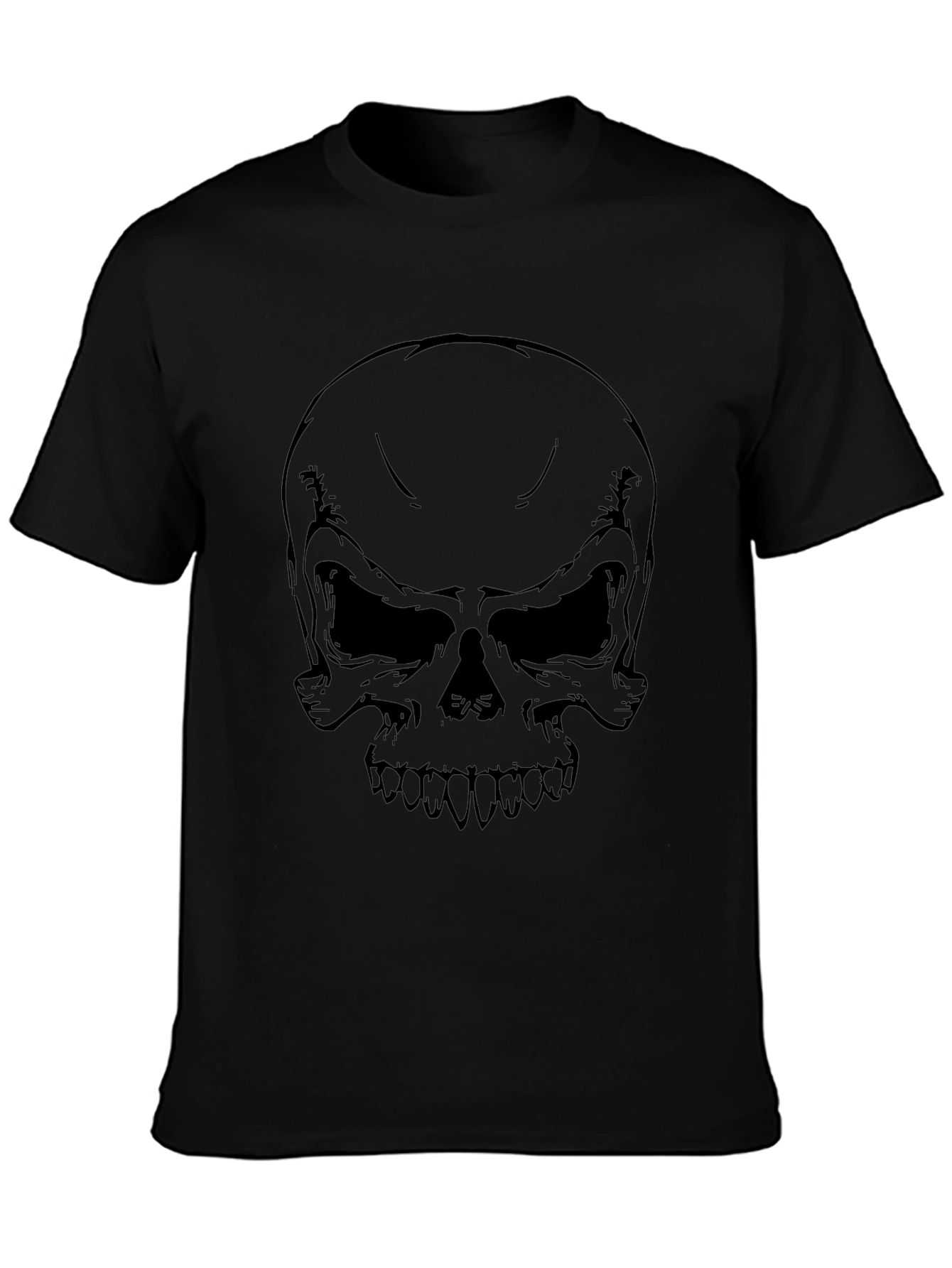 Skull Graphic Print T-Shirt - Mens Black Tee