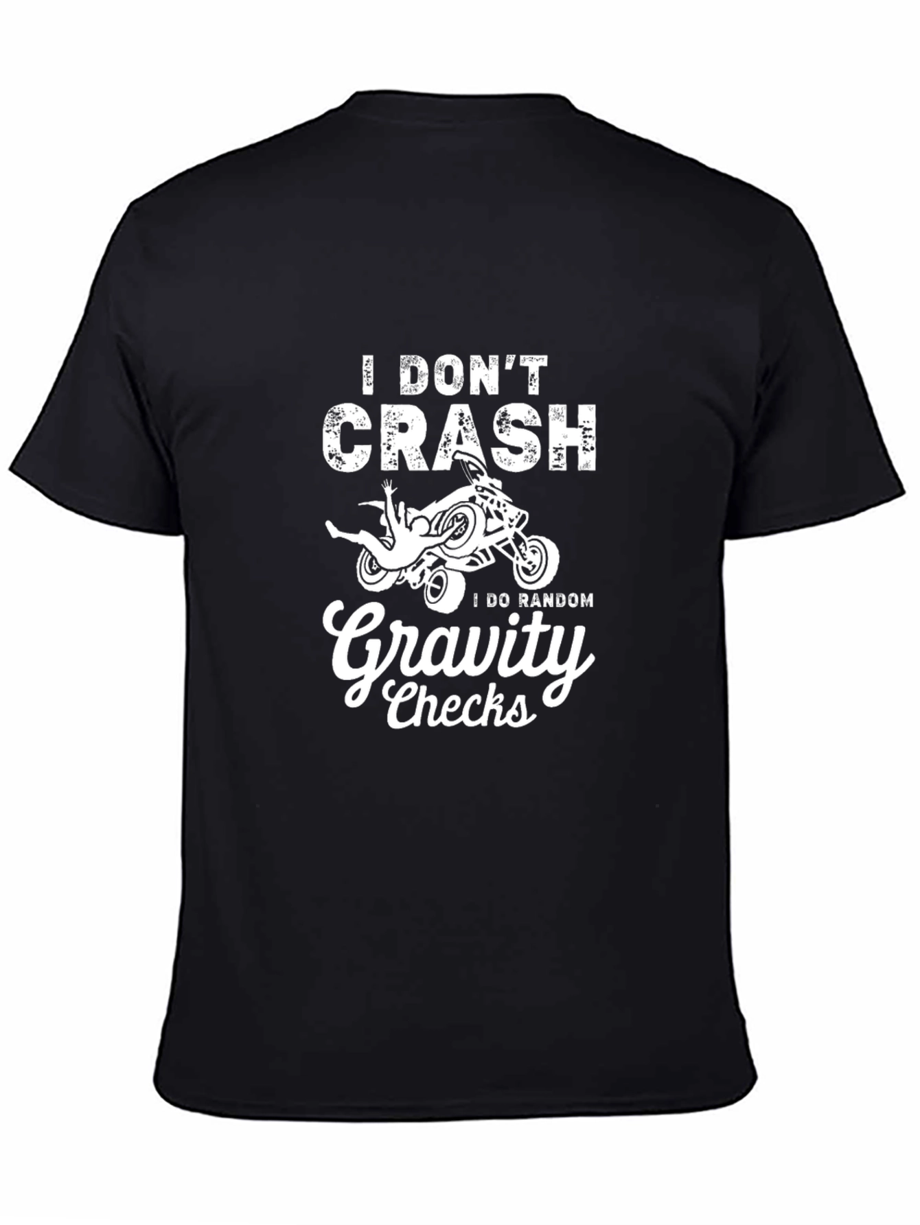 Funny Motorcycle Crash Graphic Tee - Gravity Checks