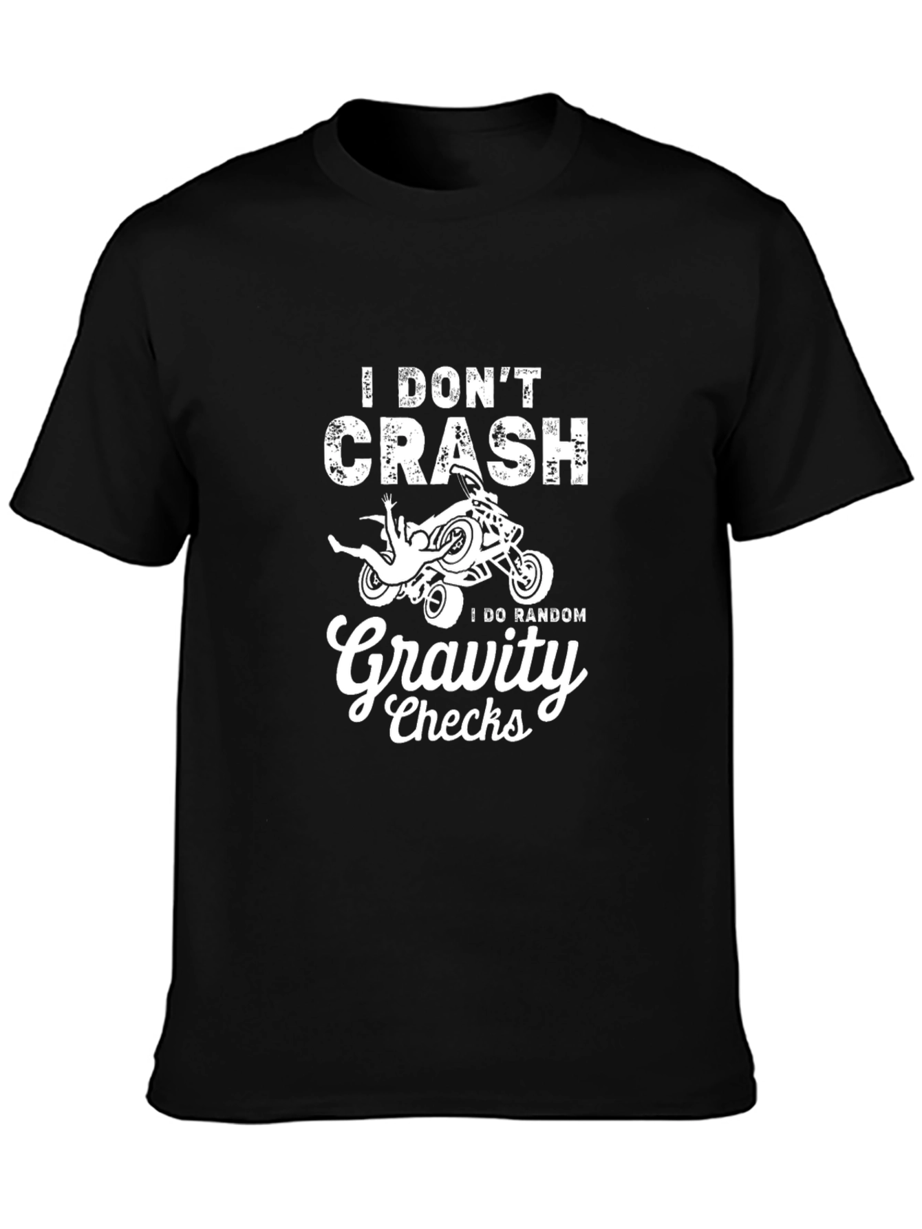 Funny Motorcycle Crash Graphic Tee - Gravity Checks