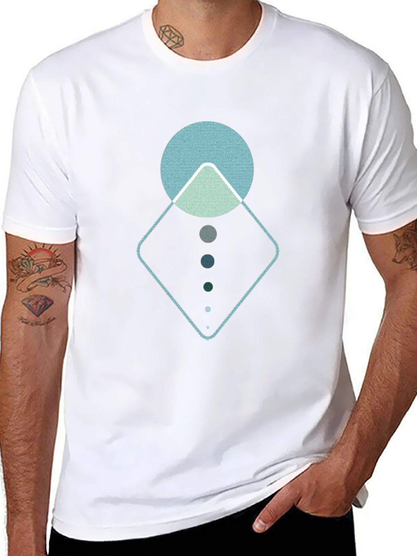 Geometric Graphic Tee - Modern Minimalist Design