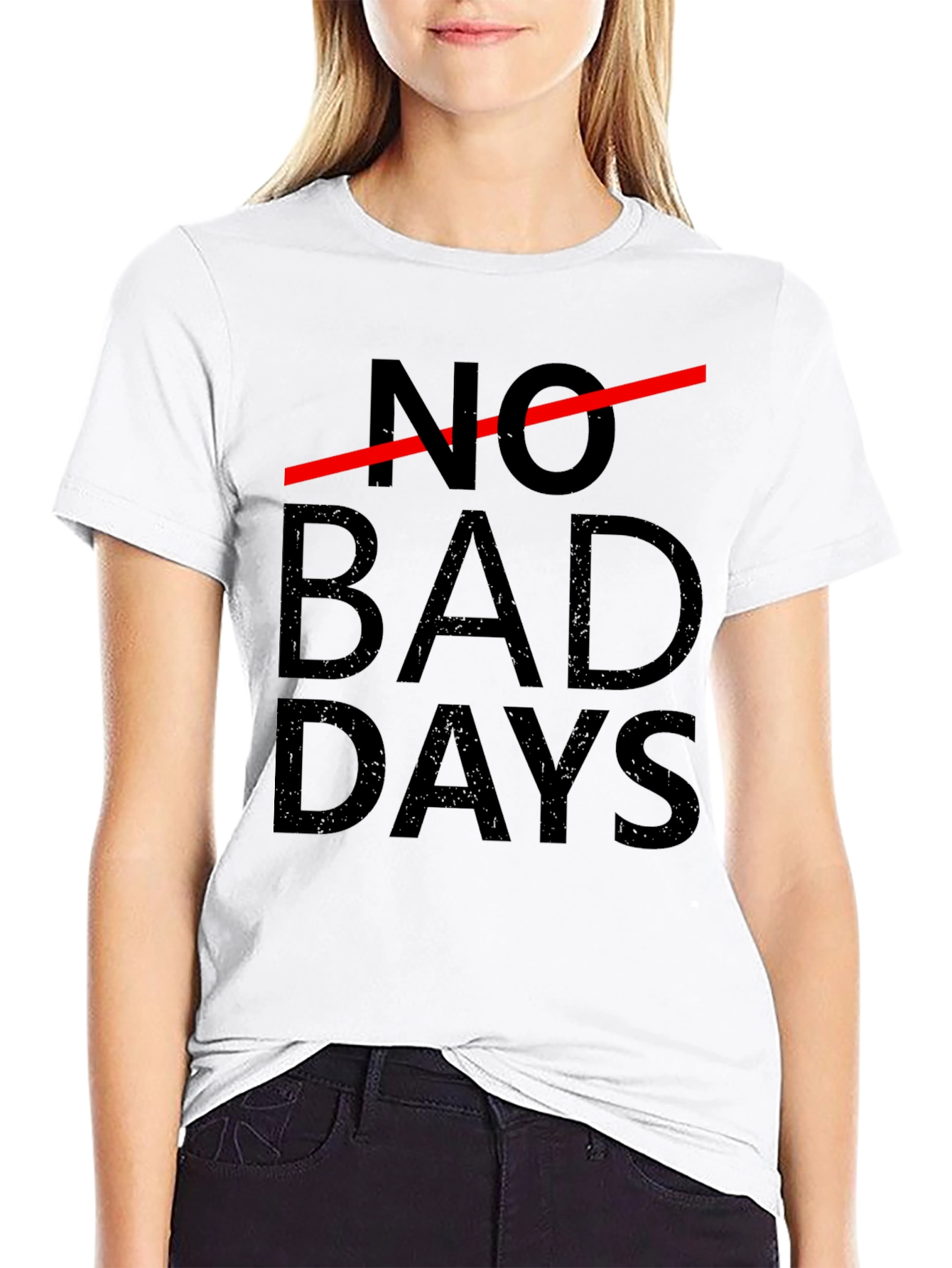 No Bad Days Graphic Tee - Black Cotton T-Shirt