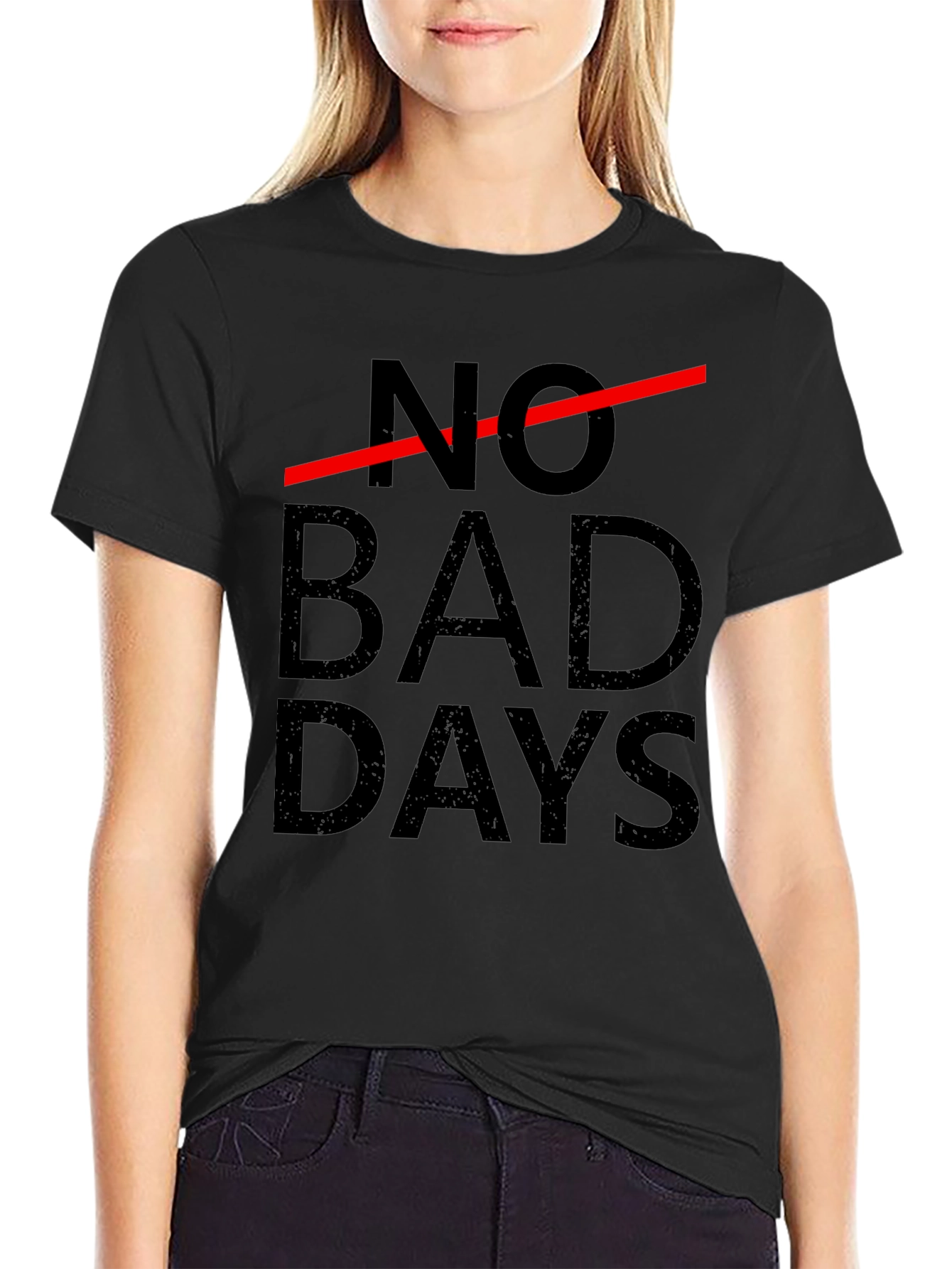 No Bad Days Graphic Tee - Black Cotton T-Shirt