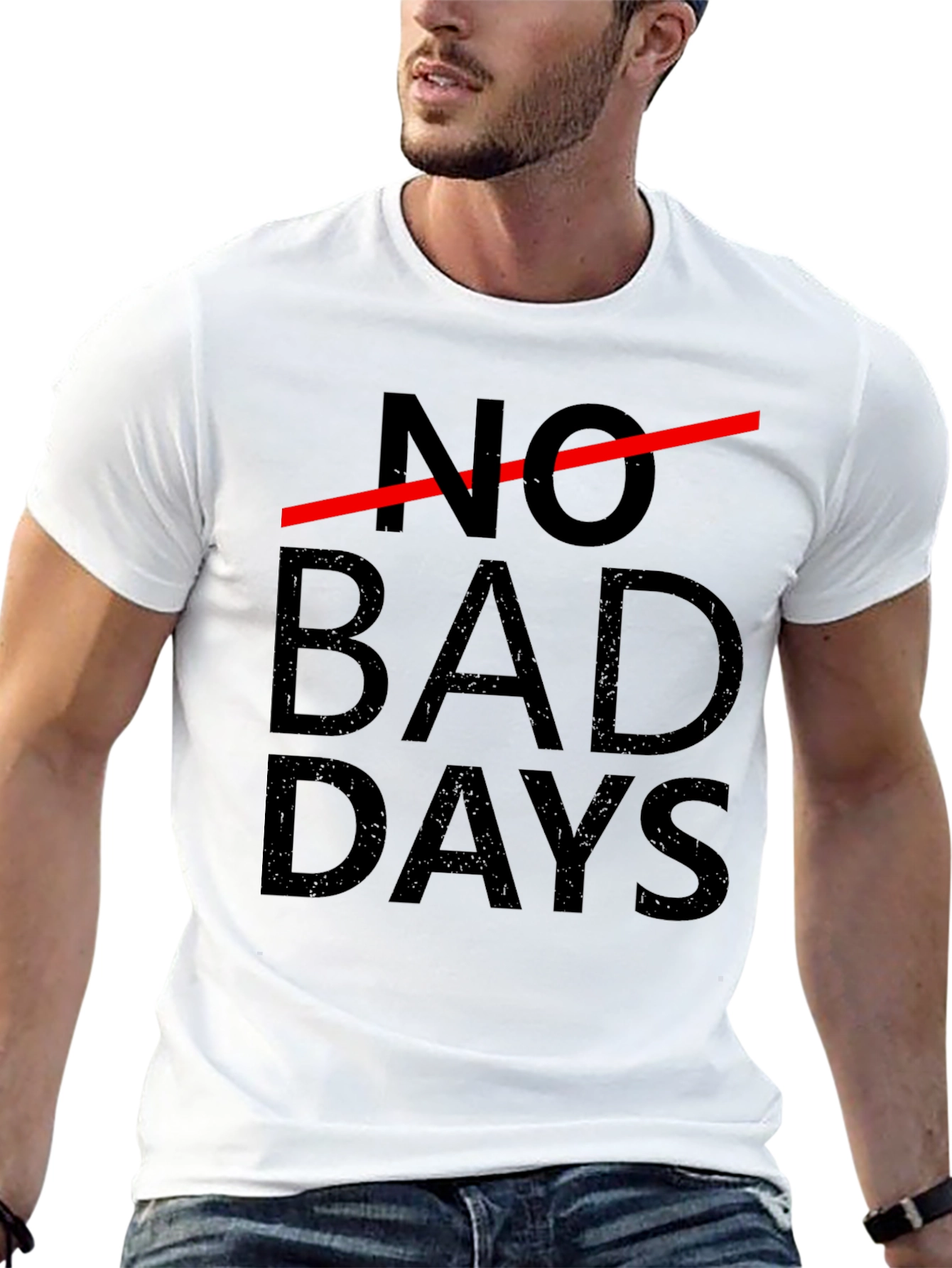 No Bad Days Graphic Tee - Black Cotton T-Shirt