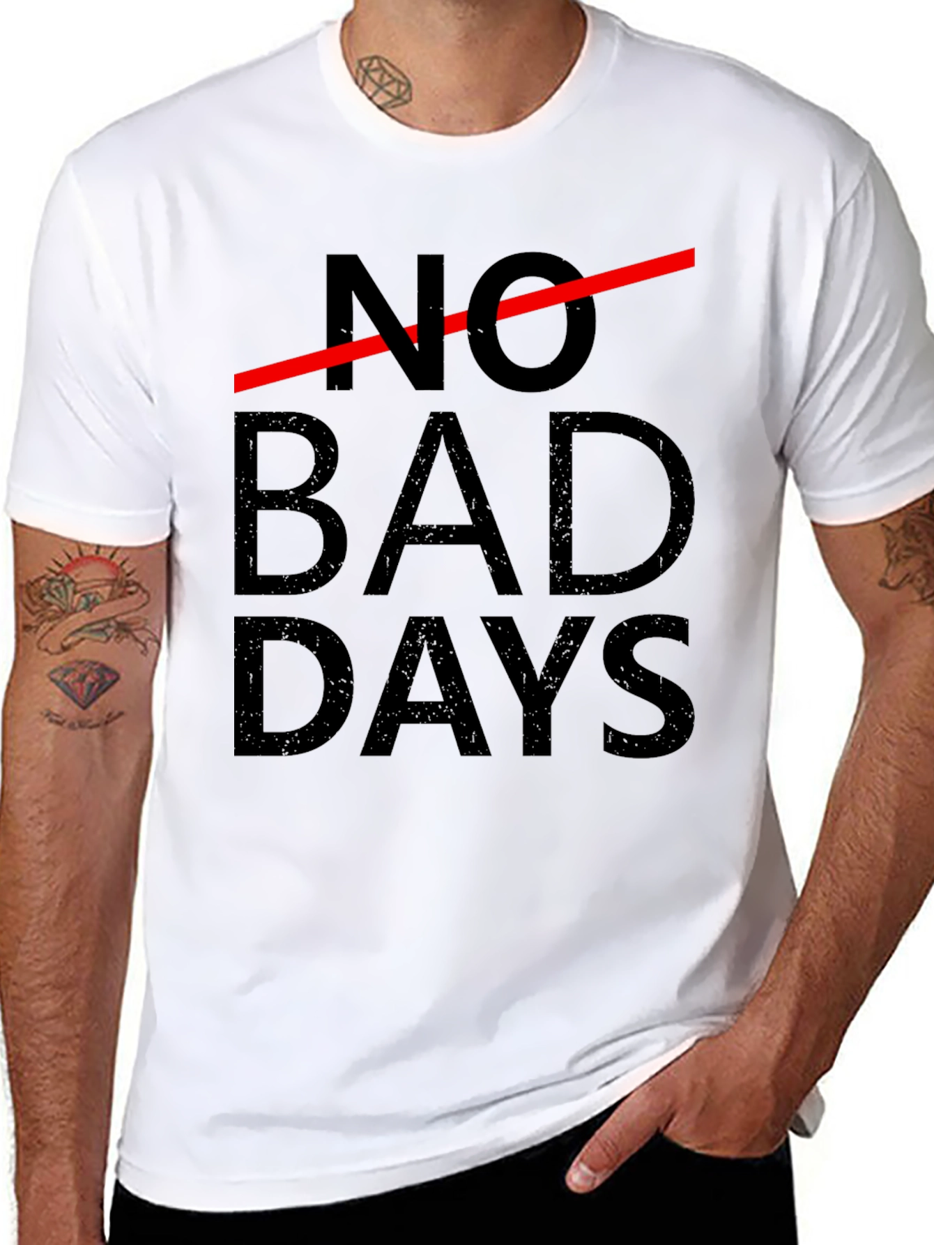 No Bad Days Graphic Tee - Black Cotton T-Shirt