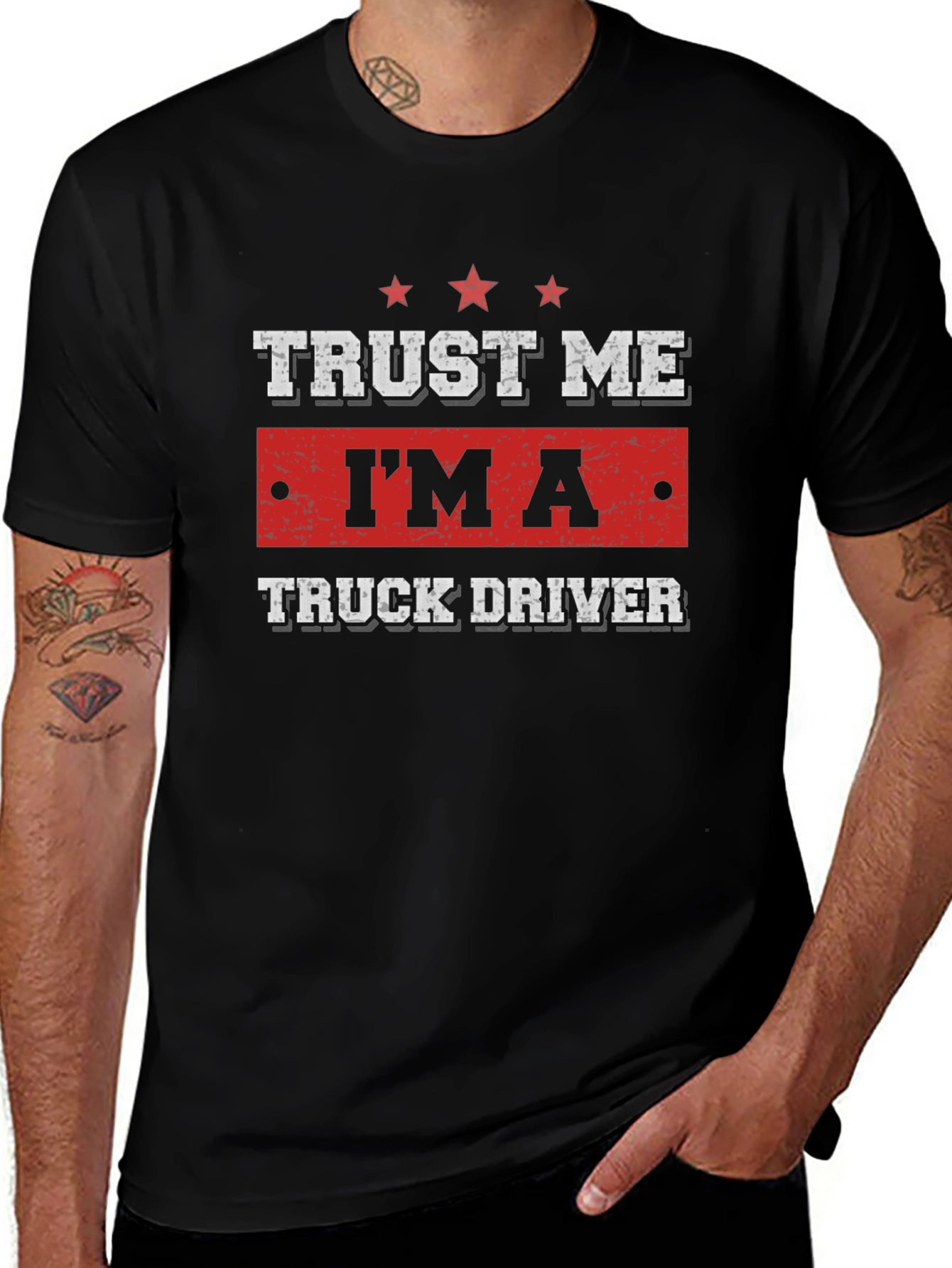 Trust Me Im A Truck Driver Black T-Shirt