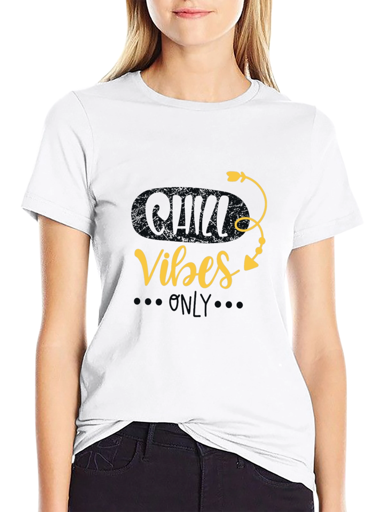 Chill Vibes Only Graphic Tee - Casual Black T-Shirt
