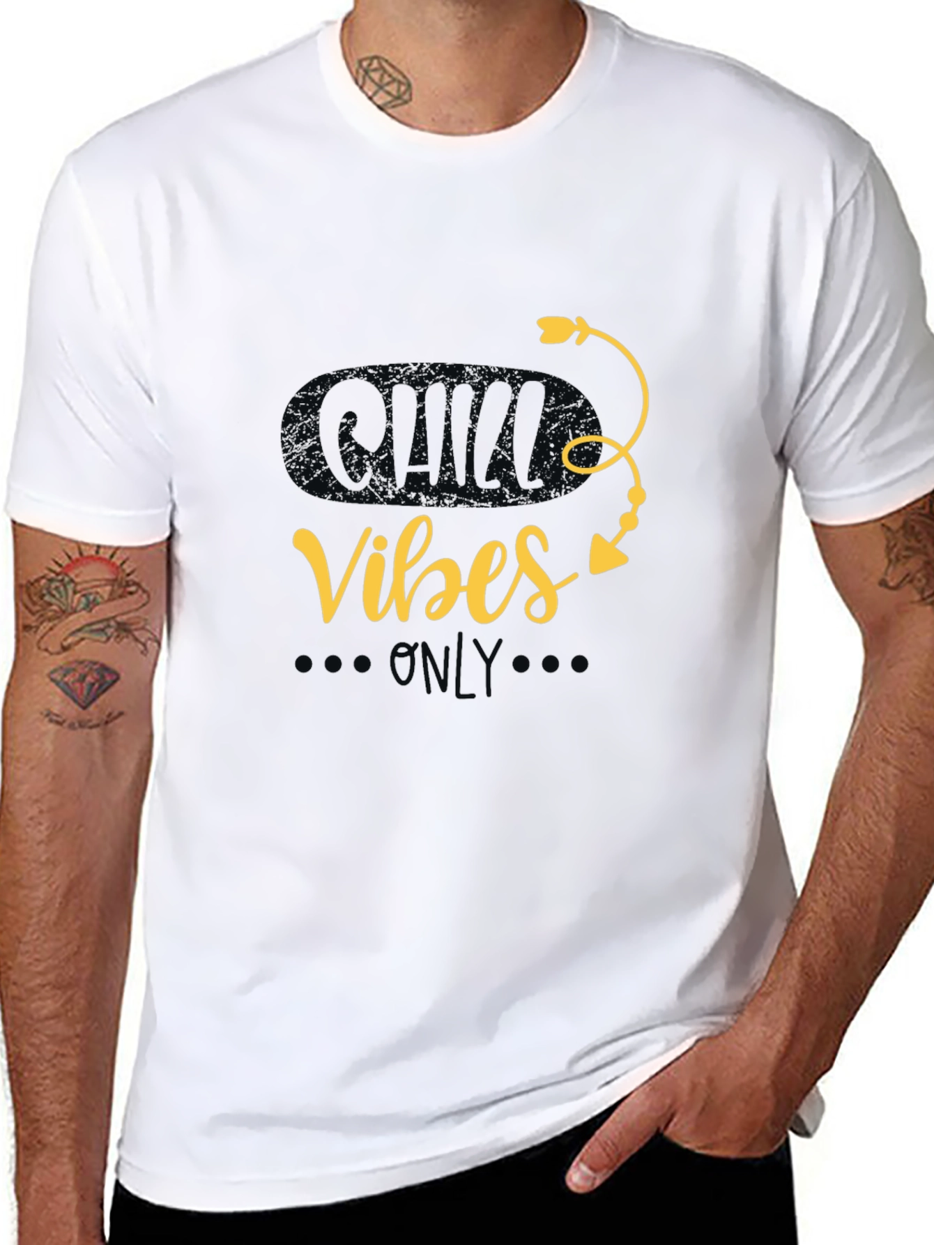 Chill Vibes Only Graphic Tee - Casual Black T-Shirt