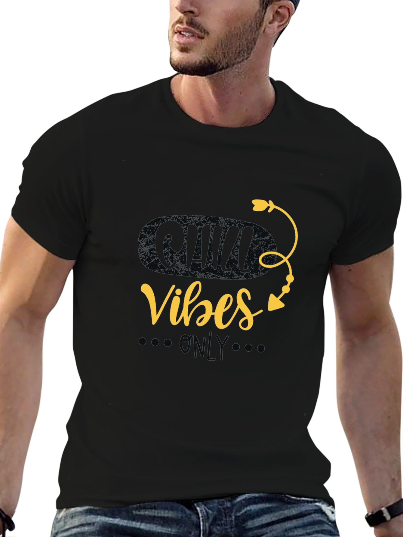 Chill Vibes Only Graphic Tee - Casual Black T-Shirt