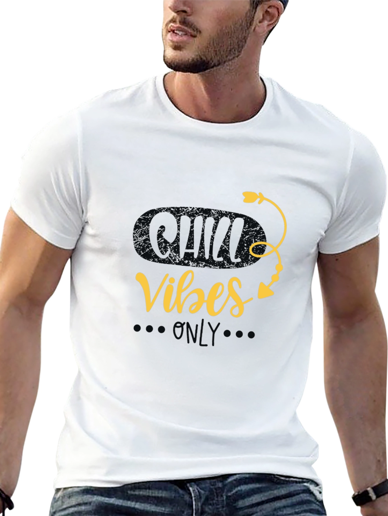 Chill Vibes Only Graphic Tee - Casual Black T-Shirt