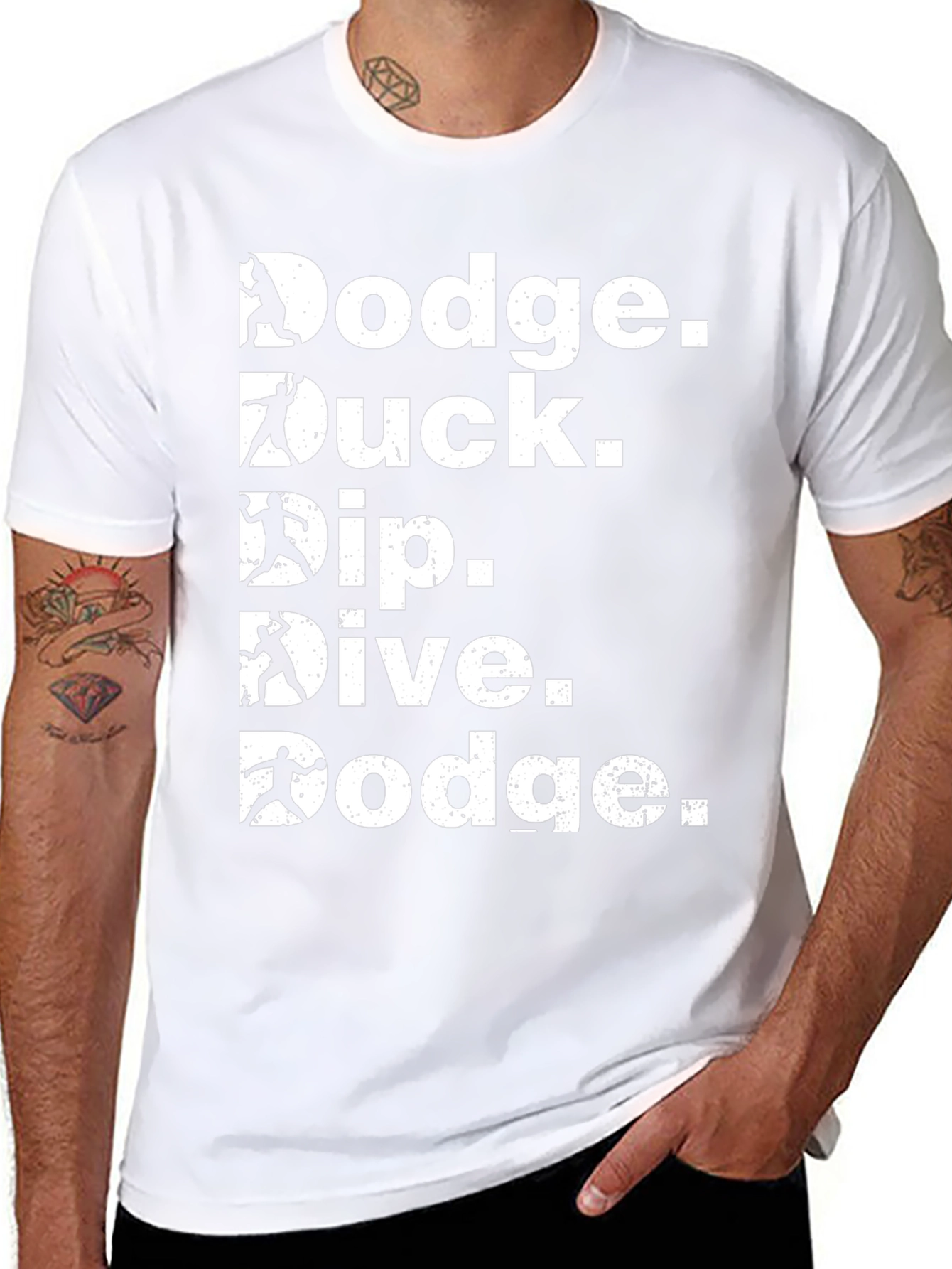 Dodgeball T-Shirt - Dodge Duck Dip Dive Dodge
