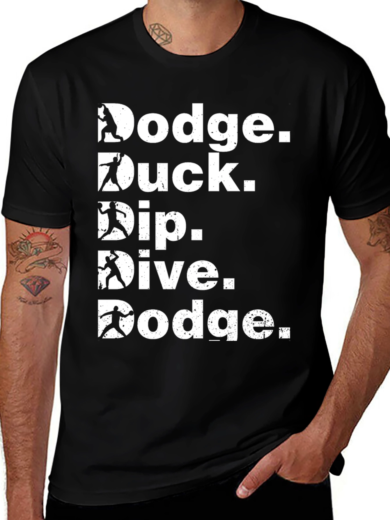 Dodgeball T-Shirt - Dodge Duck Dip Dive Dodge