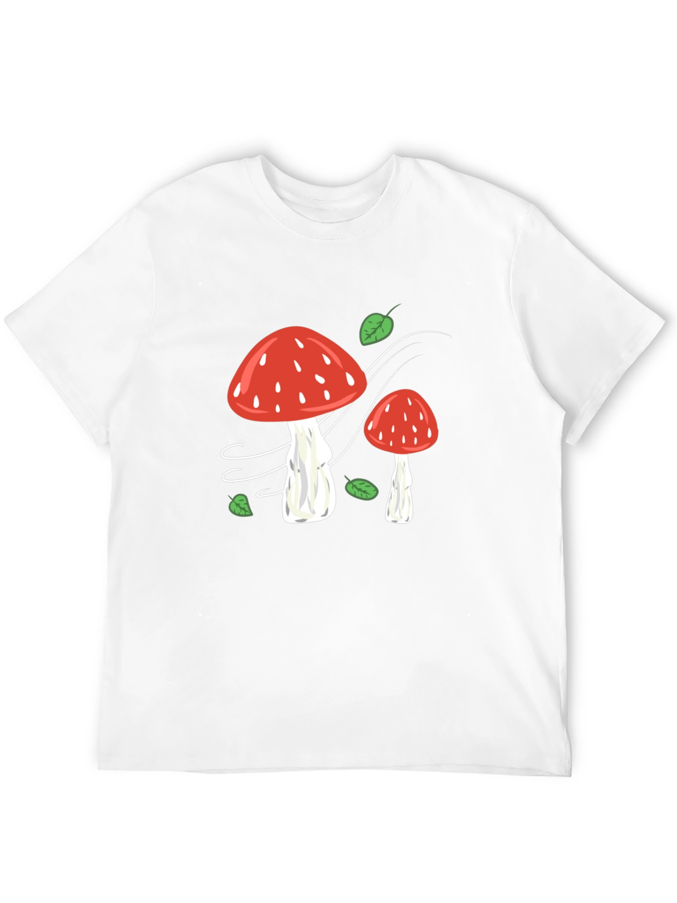 Mushroom Print Black T-Shirt - Whimsical Style