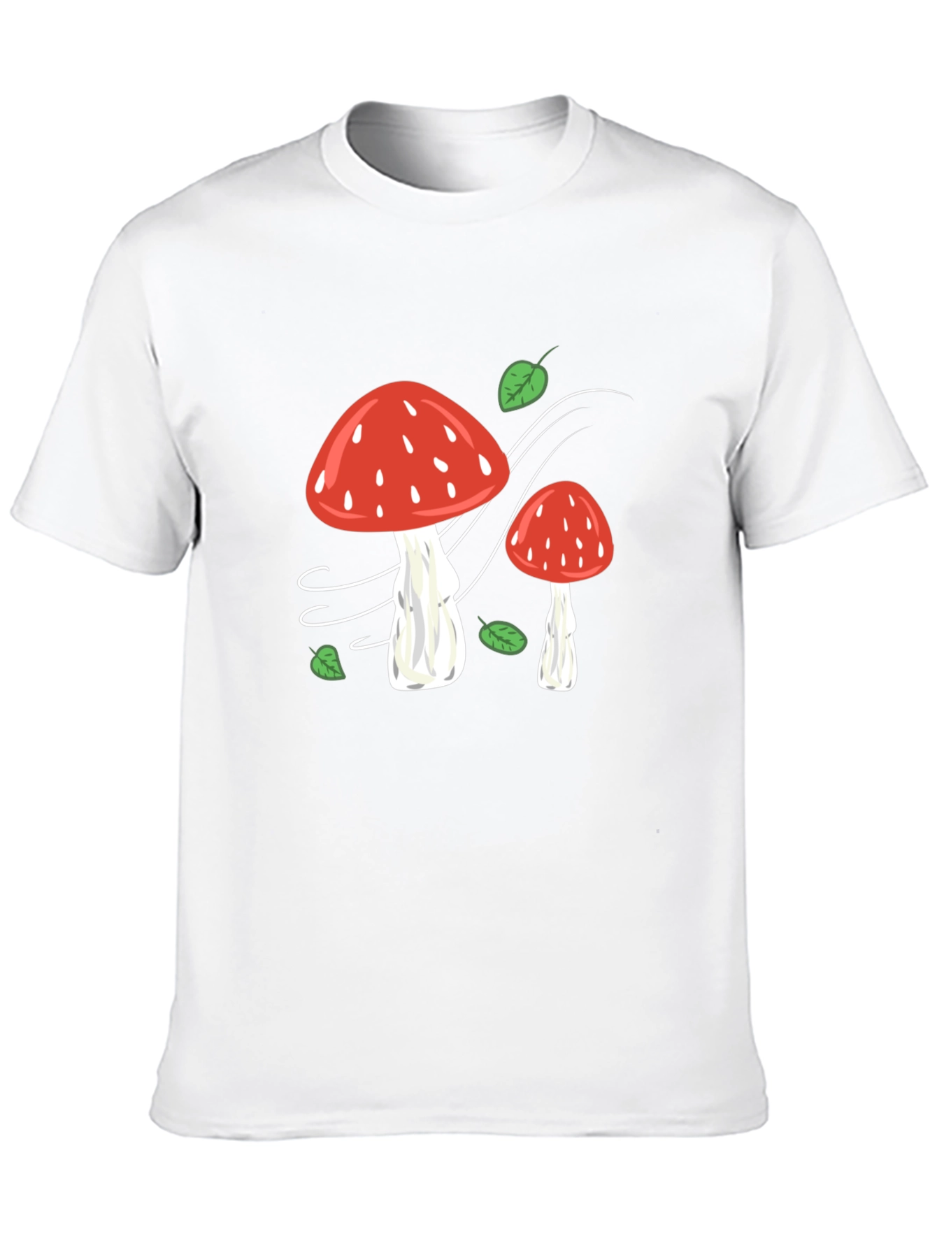 Mushroom Print Black T-Shirt - Whimsical Style