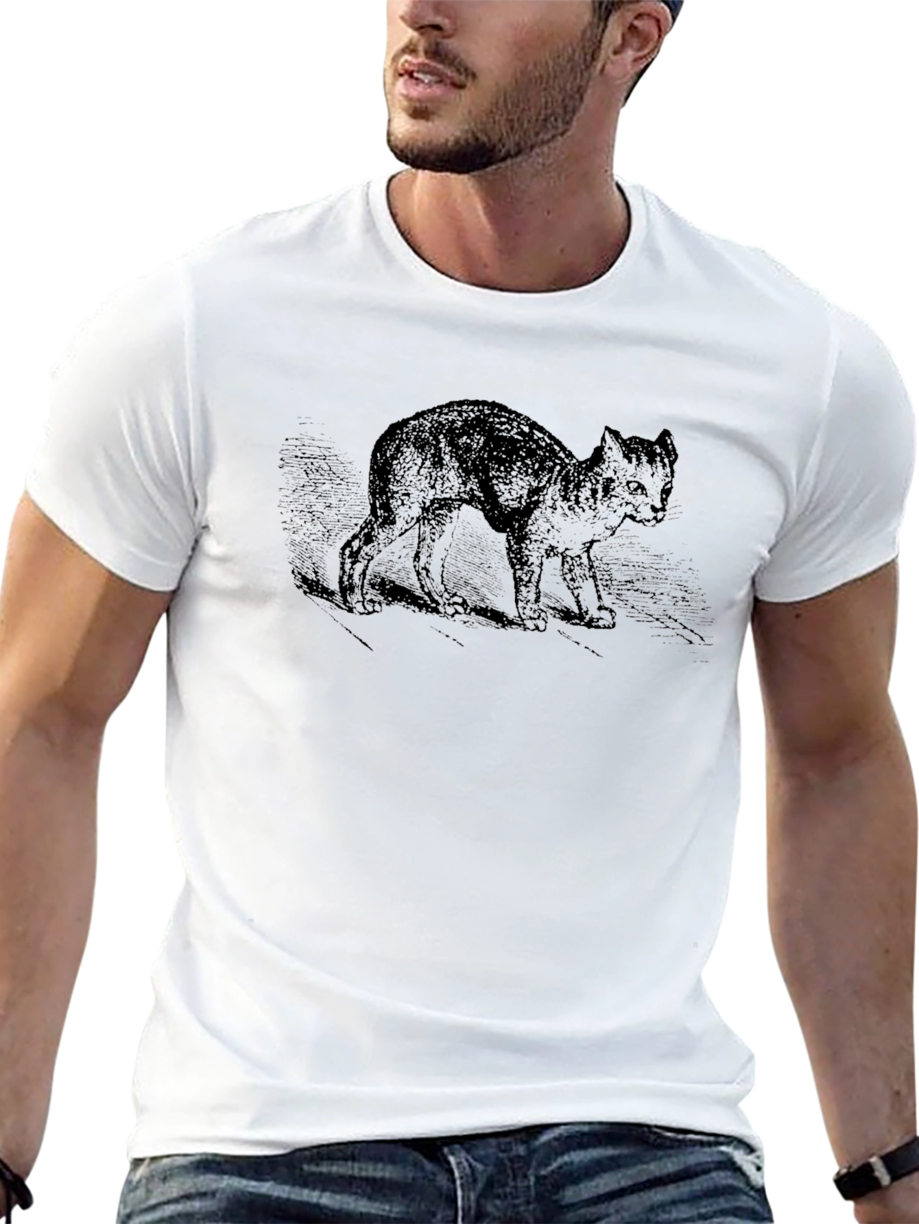 Black Cat Graphic Tee - Unisex Cotton T-Shirt