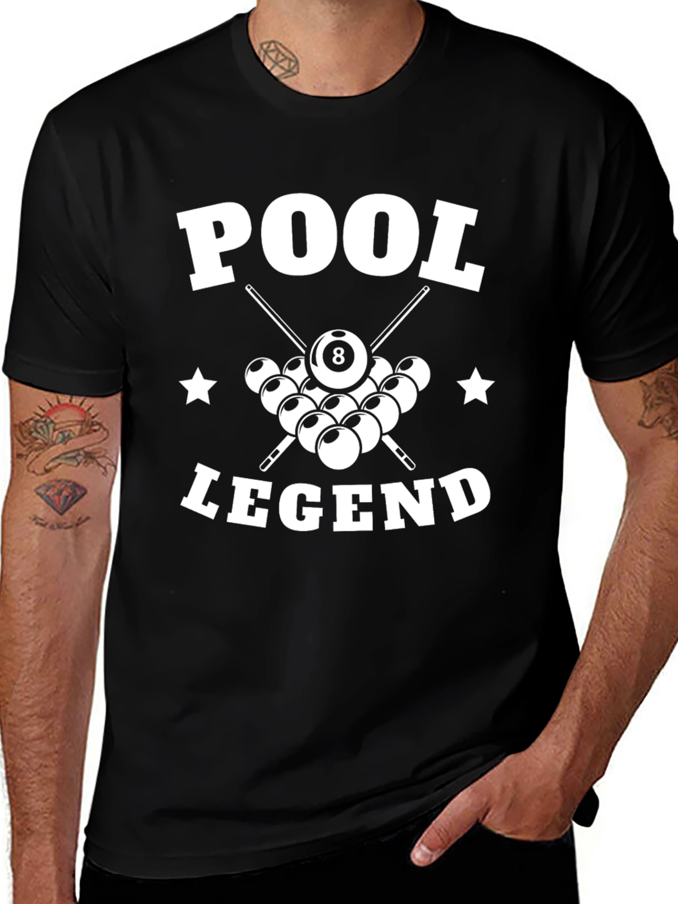 Pool Legend Graphic T-Shirt - Billiards 8-Ball Tee