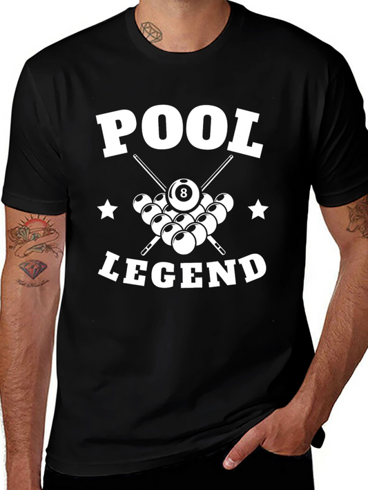 Pool Legend Graphic T-Shirt - Billiards 8-Ball Tee