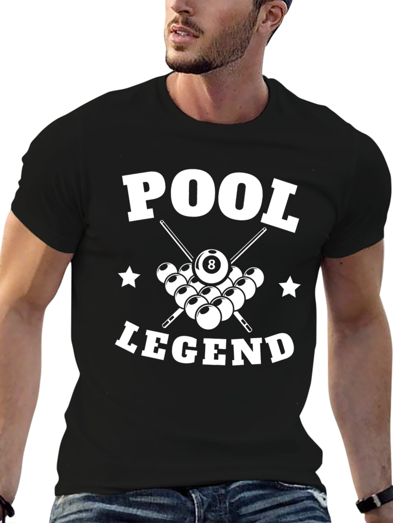 Pool Legend Graphic T-Shirt - Billiards 8-Ball Tee