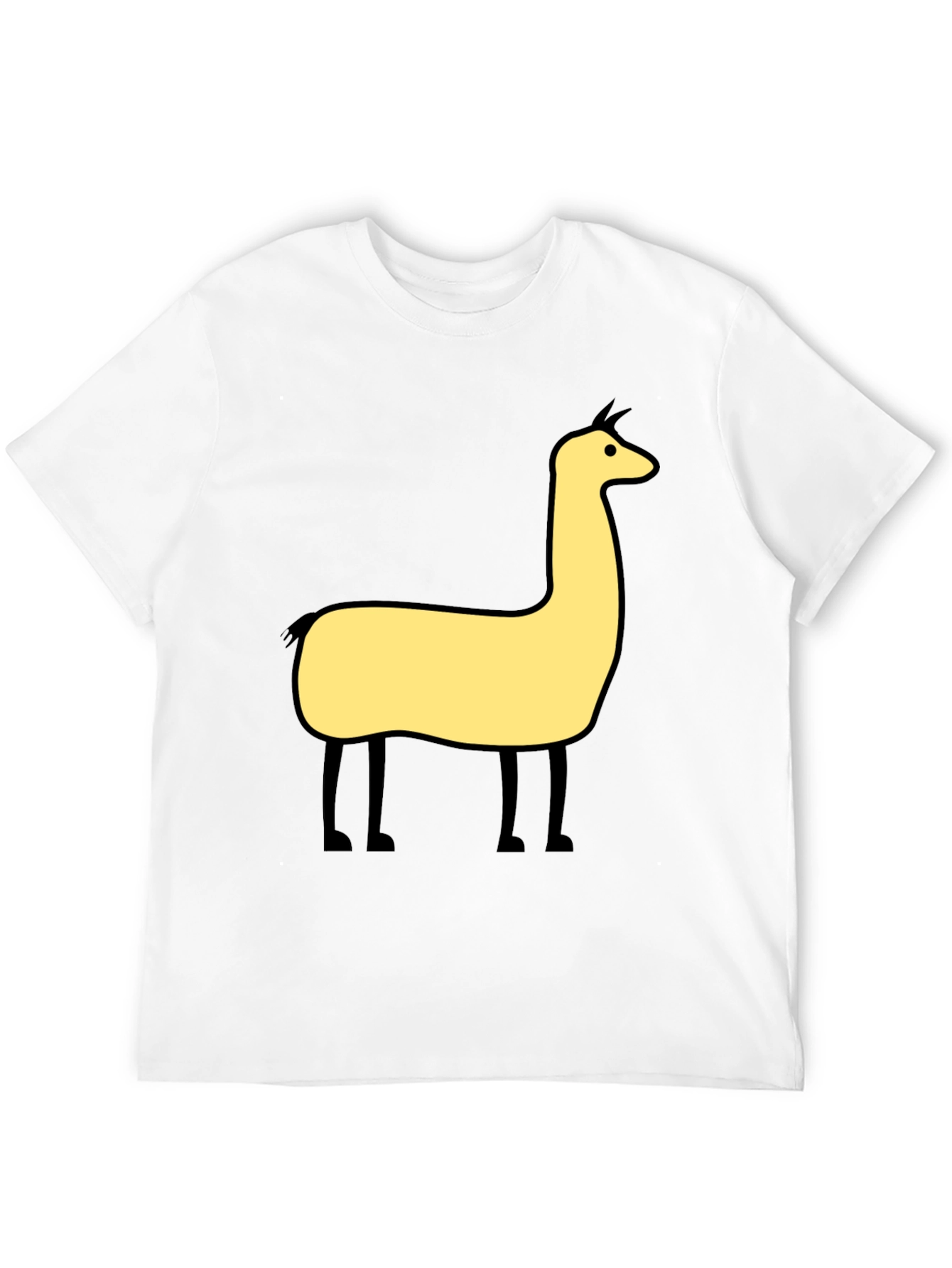 Llama Graphic Tee - Black Cotton Blend T-Shirt