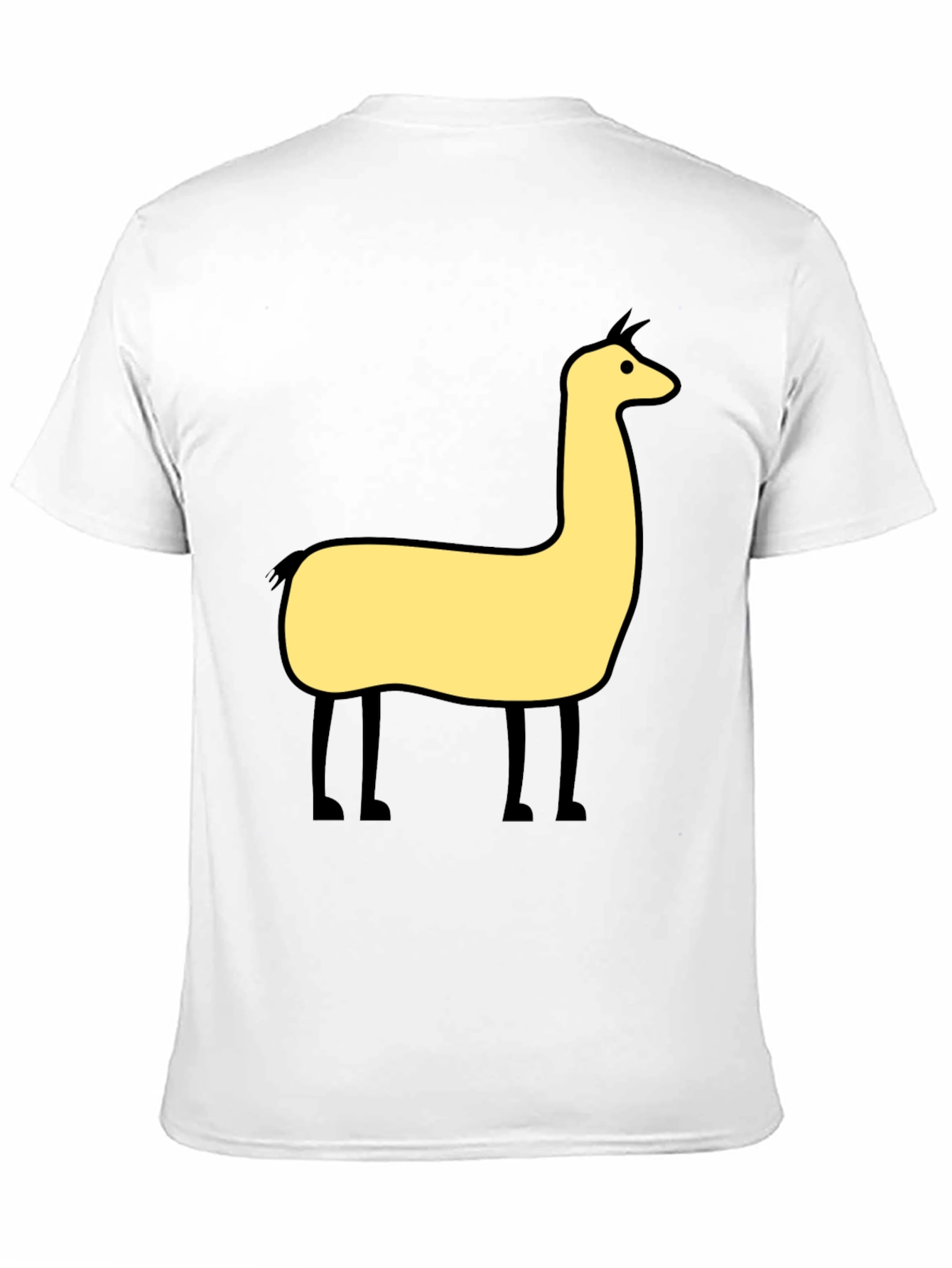 Llama Graphic Tee - Black Cotton Blend T-Shirt