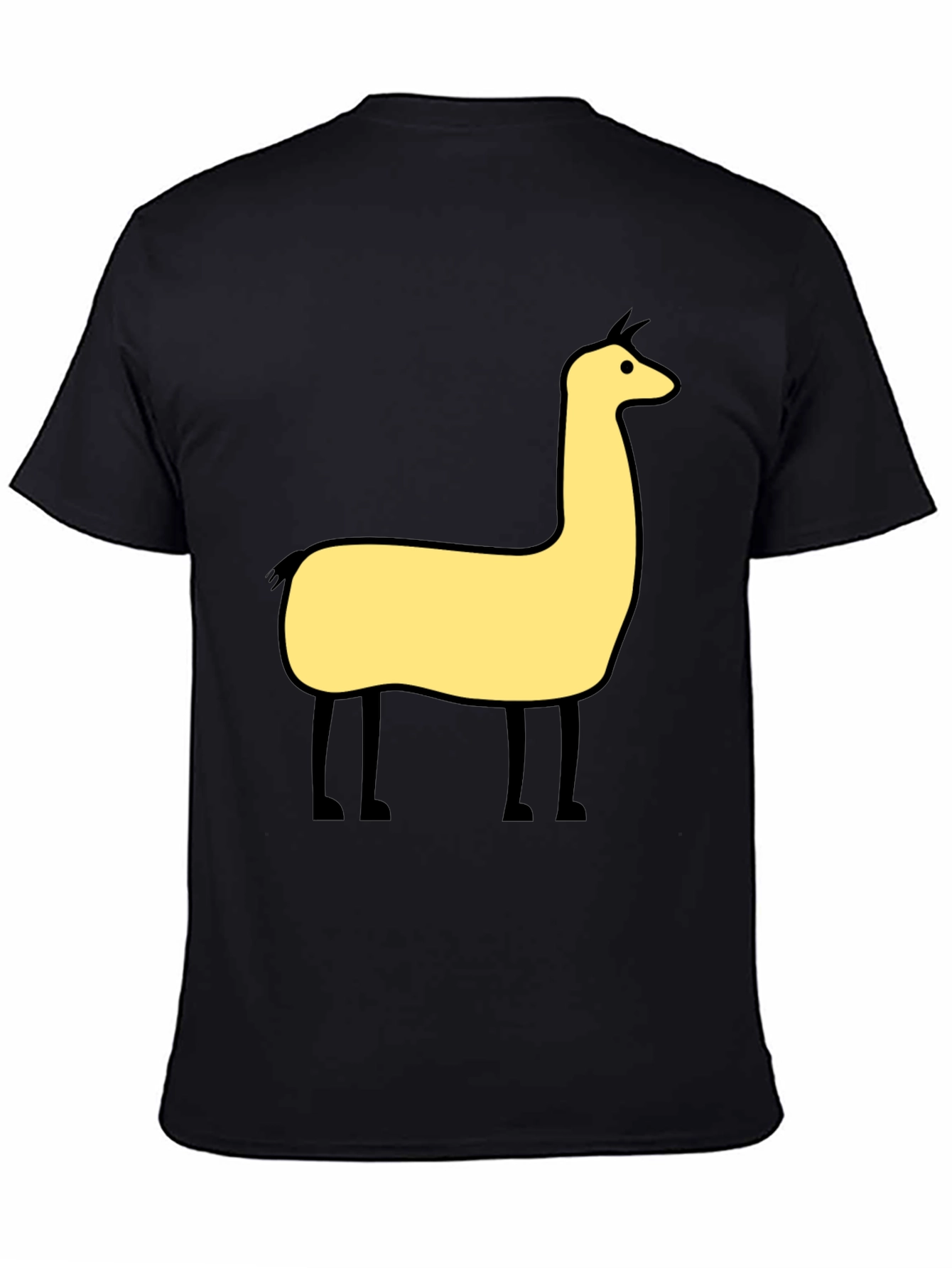 Llama Graphic Tee - Black Cotton Blend T-Shirt