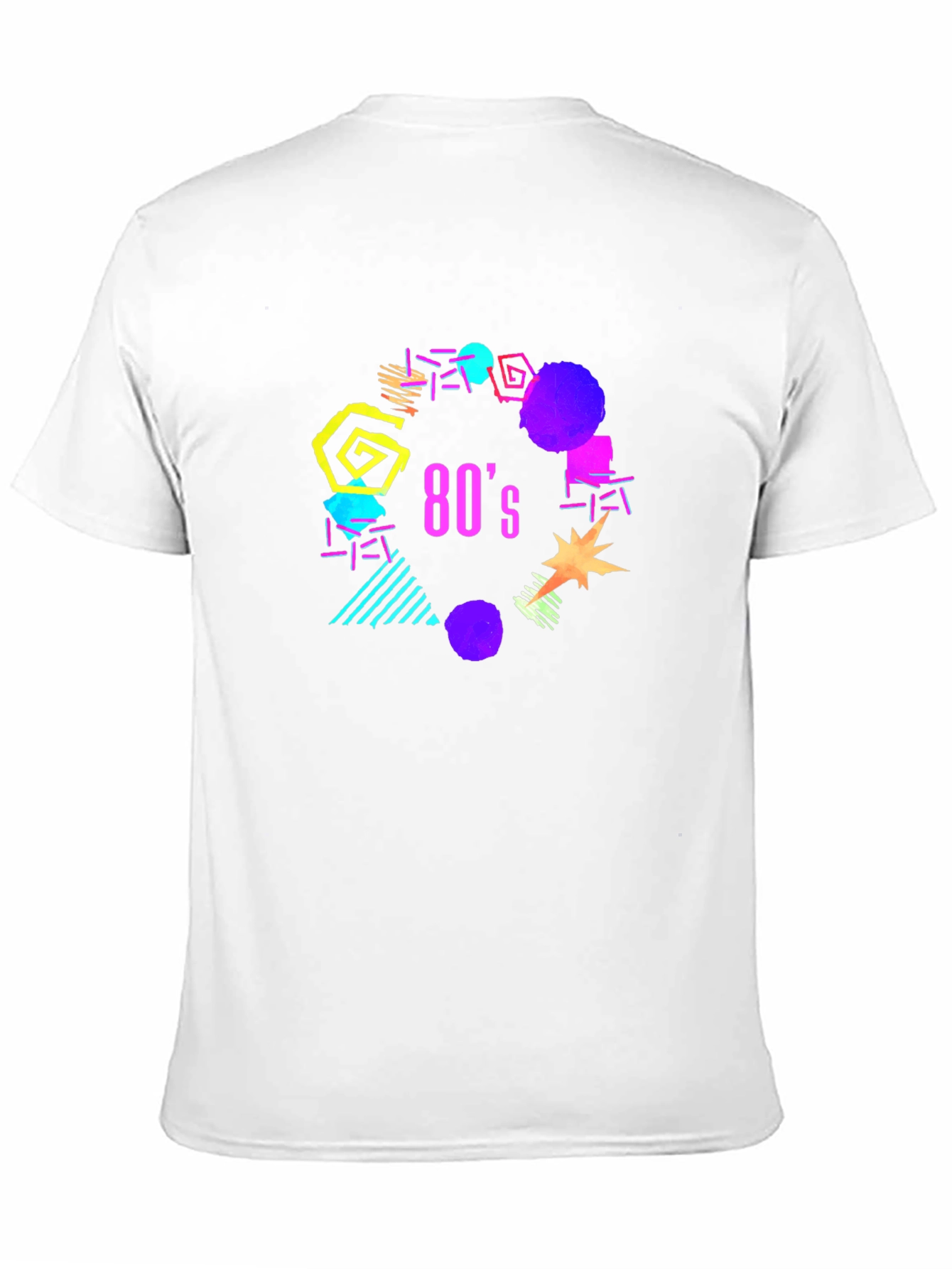 Vibrant 80s Graphic Black T-Shirt