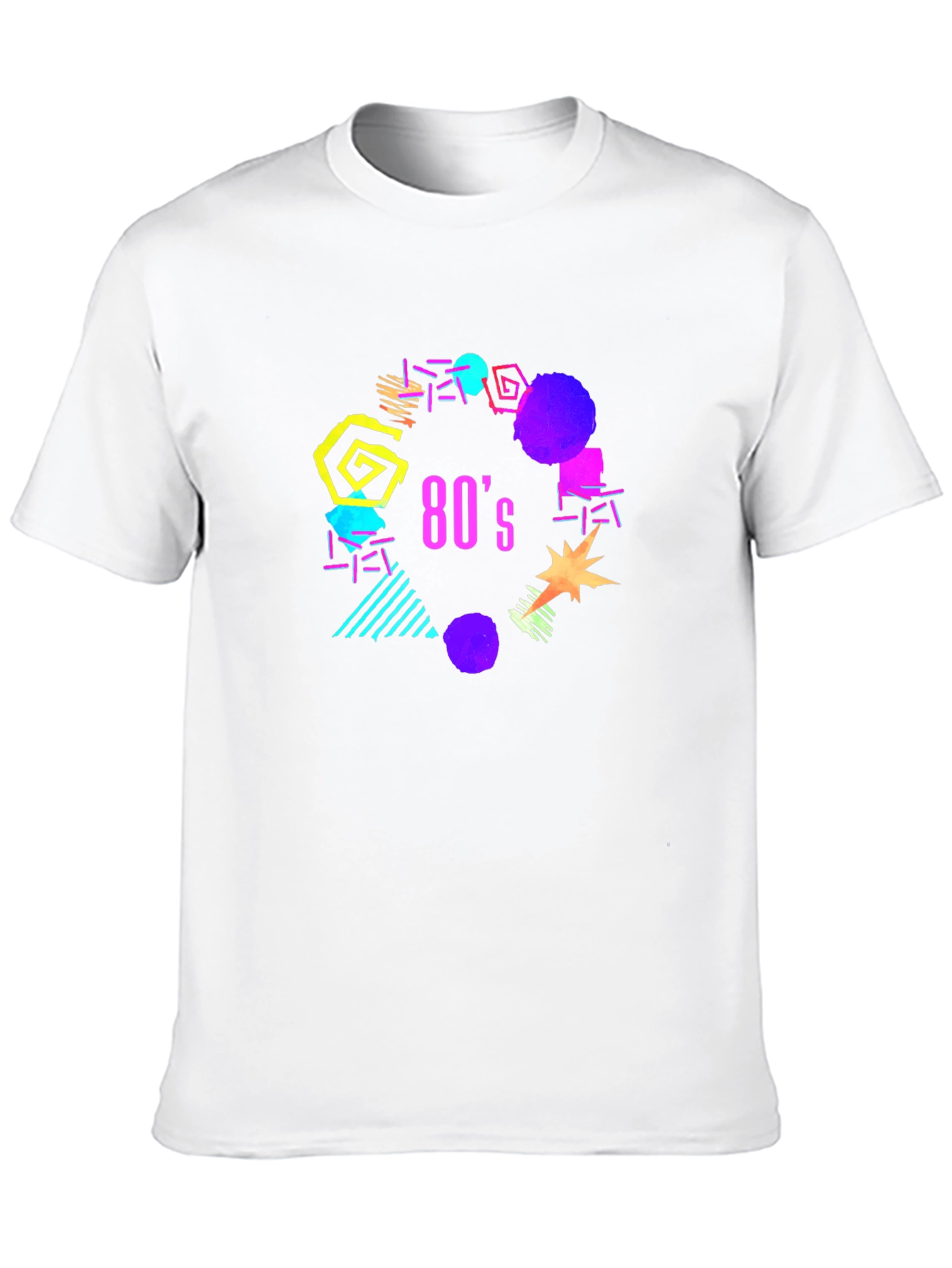 Vibrant 80s Graphic Black T-Shirt