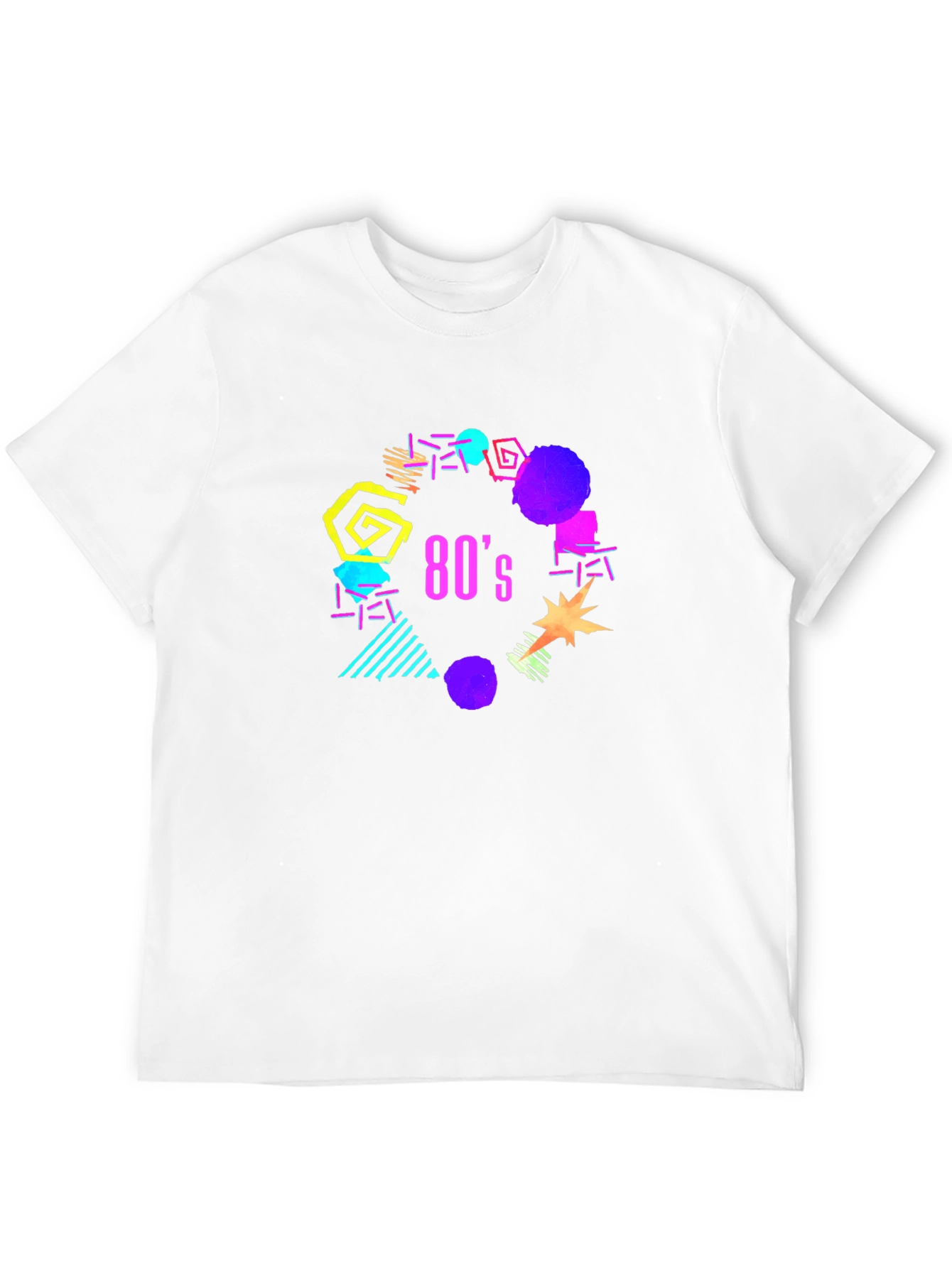 Vibrant 80s Graphic Black T-Shirt