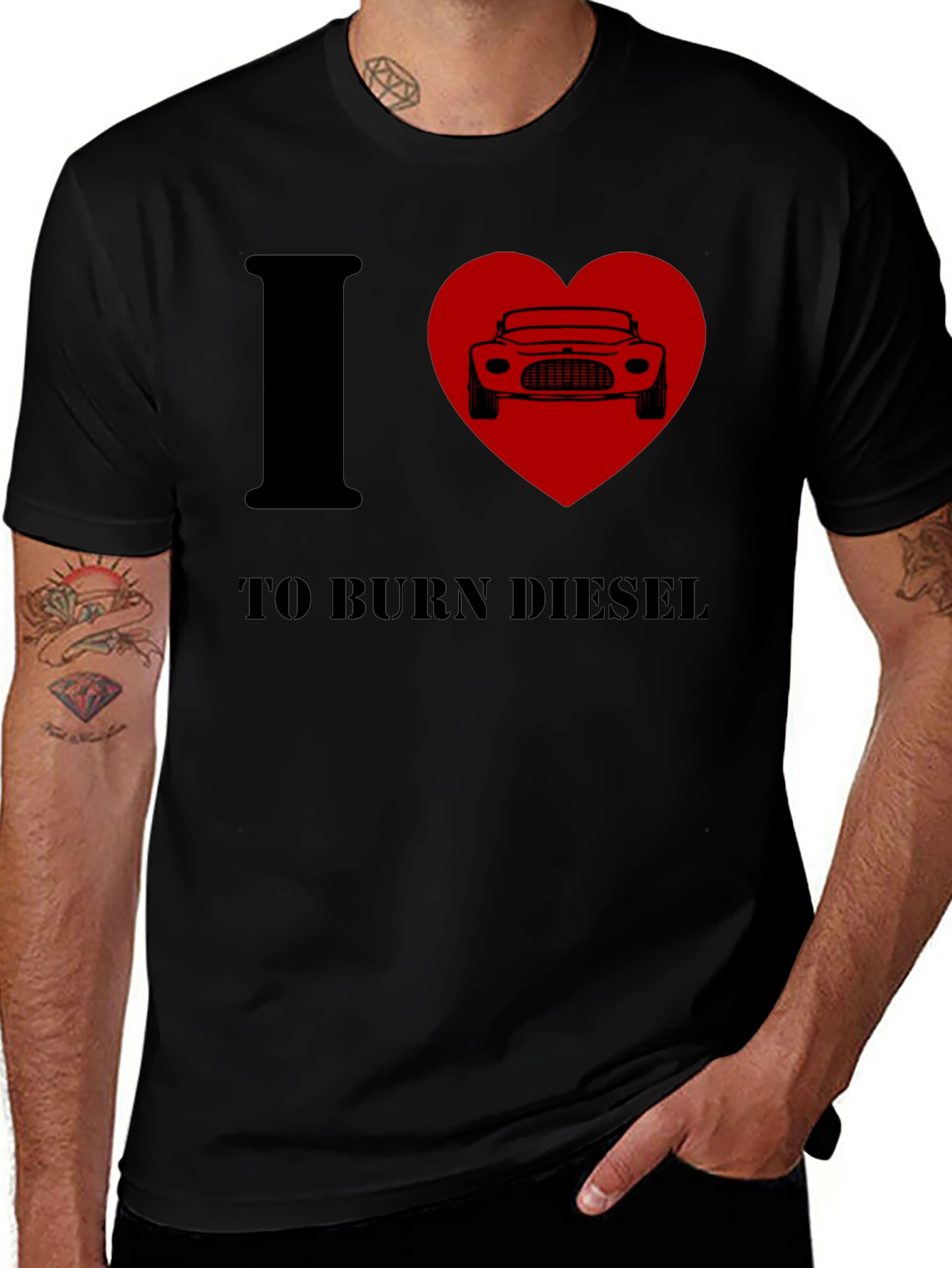 I Heart To Burn Diesel T-Shirt - Black