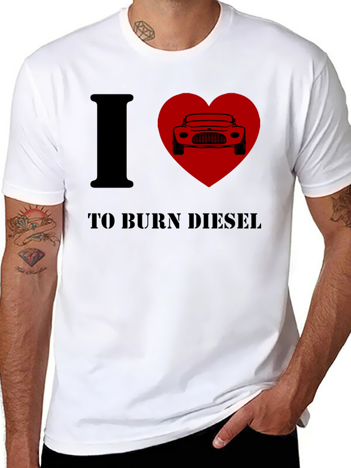 I Heart To Burn Diesel T-Shirt - Black