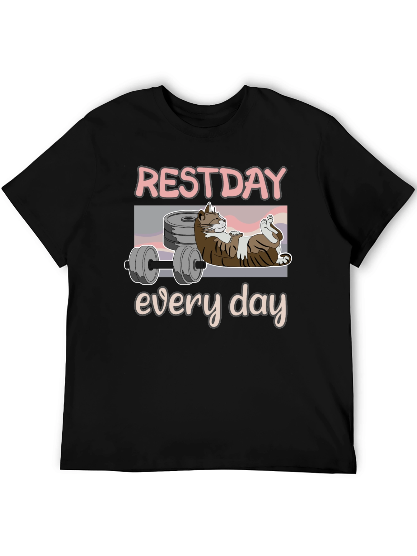 Rest Day Every Day Funny Cat Workout T-Shirt