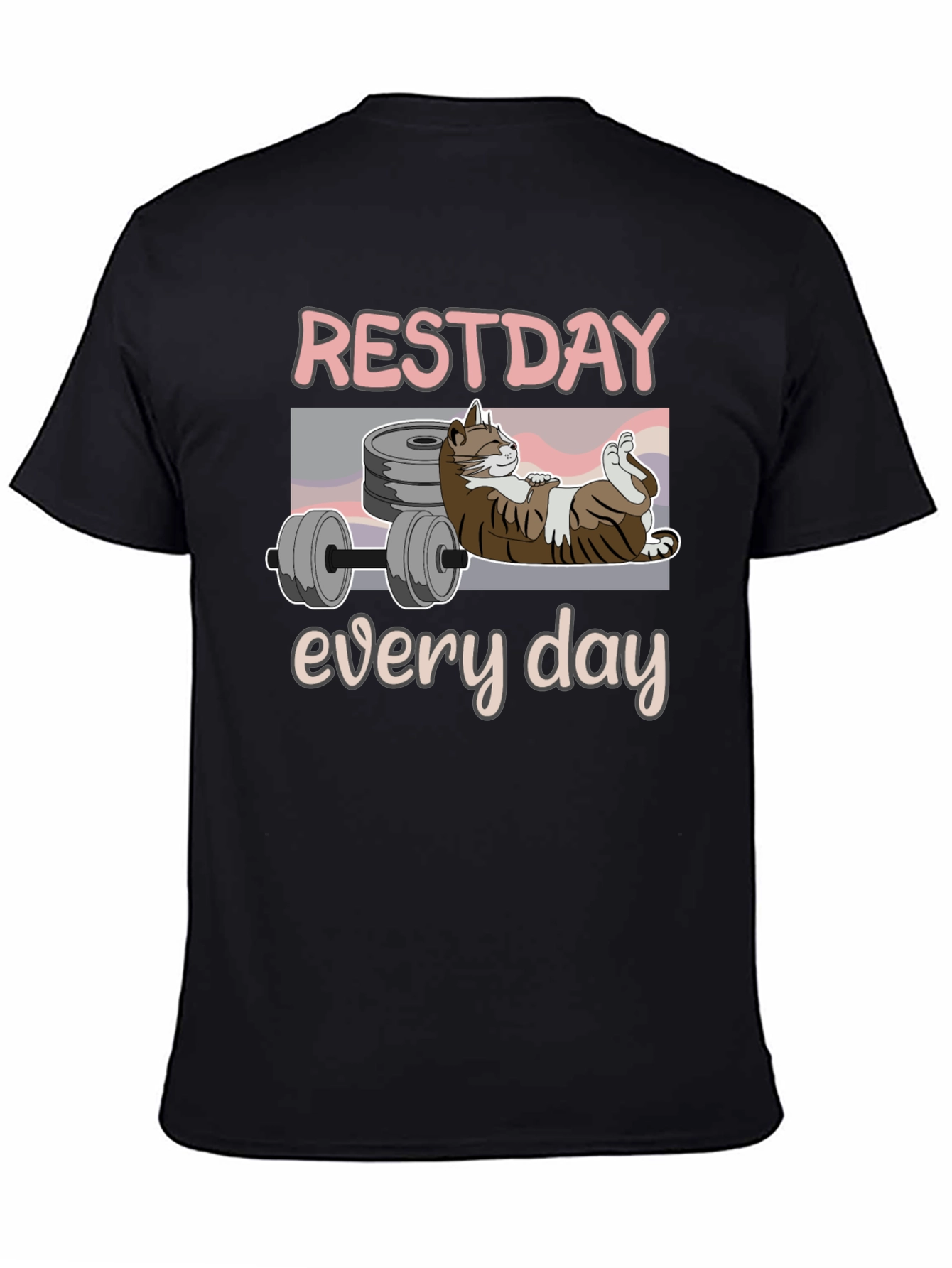 Rest Day Every Day Funny Cat Workout T-Shirt