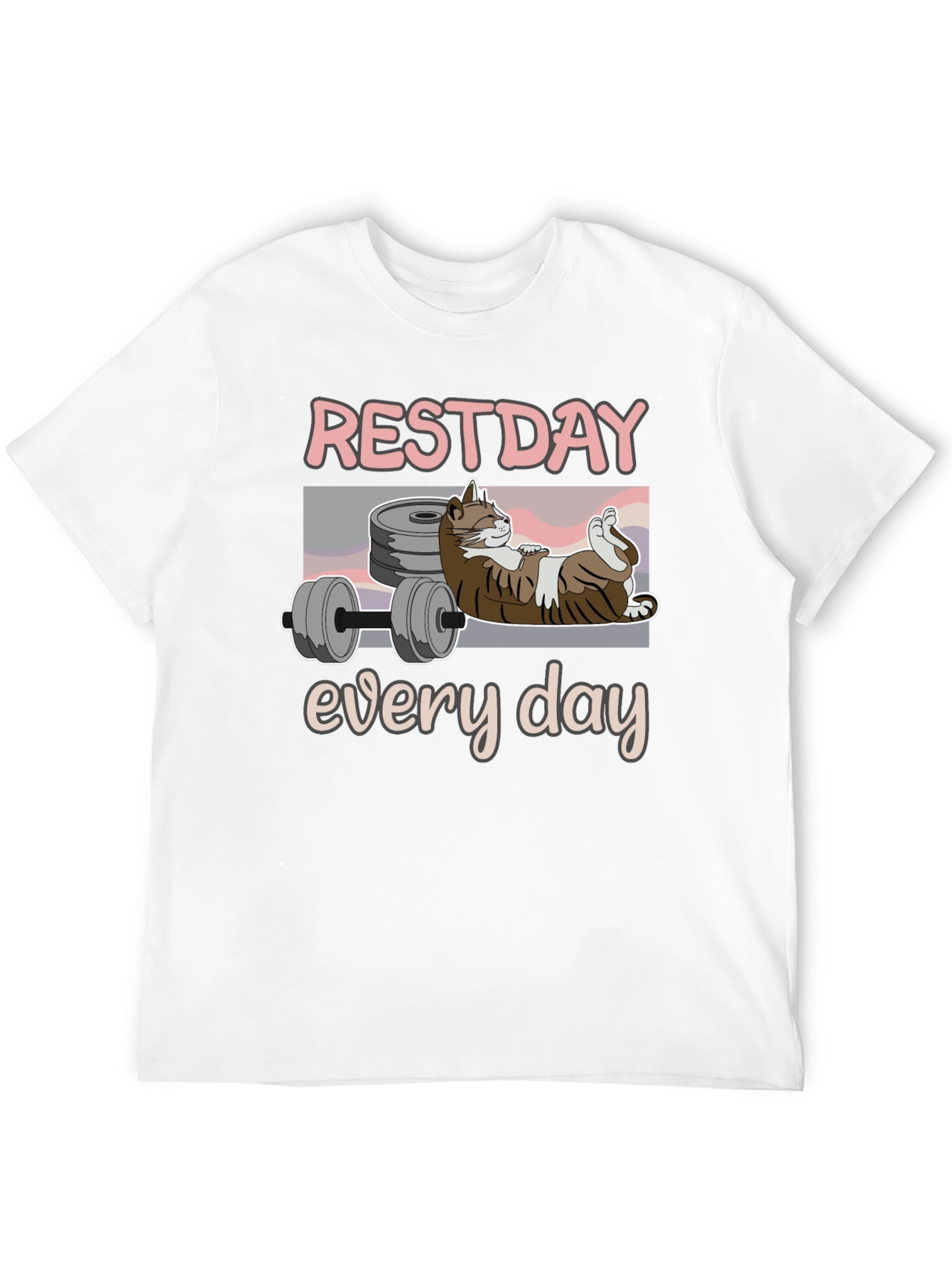 Rest Day Every Day Funny Cat Workout T-Shirt
