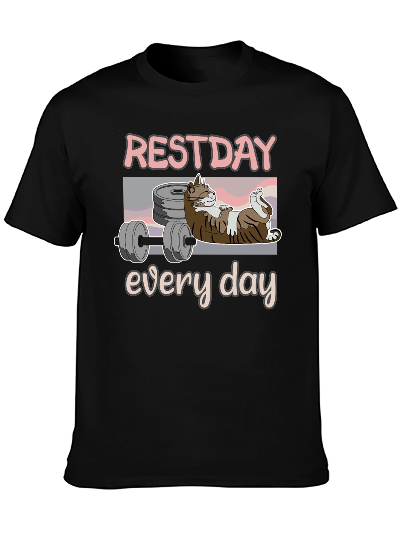Rest Day Every Day Funny Cat Workout T-Shirt
