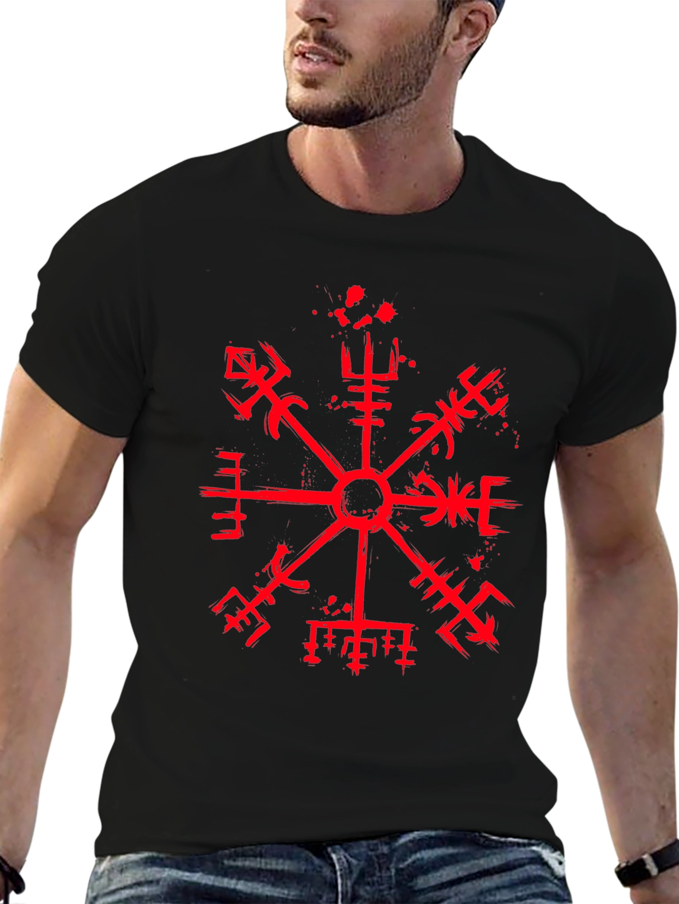 Viking Compass Black Graphic Tee