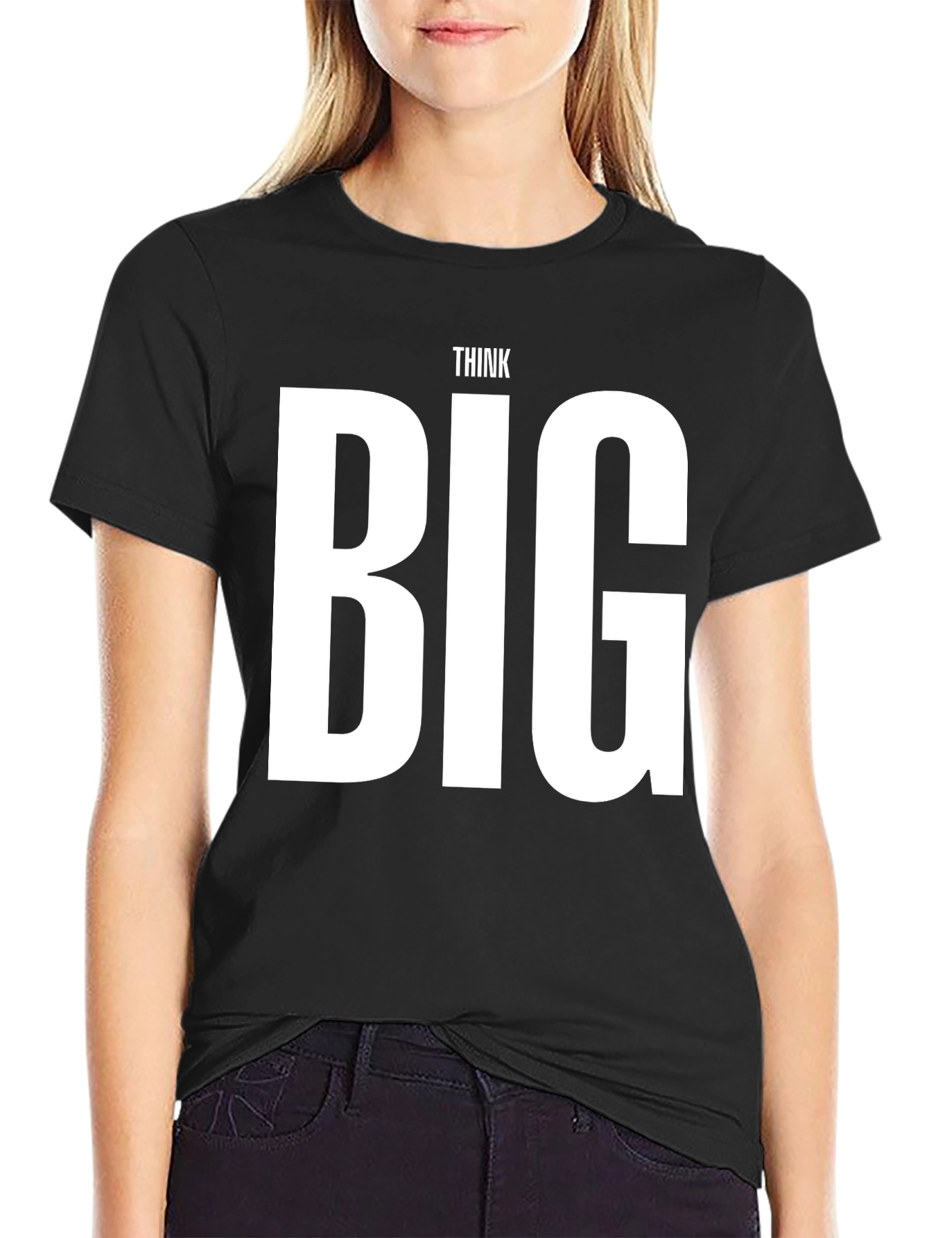 Think Big Graphic Tee - Motivational Black T-Shirt