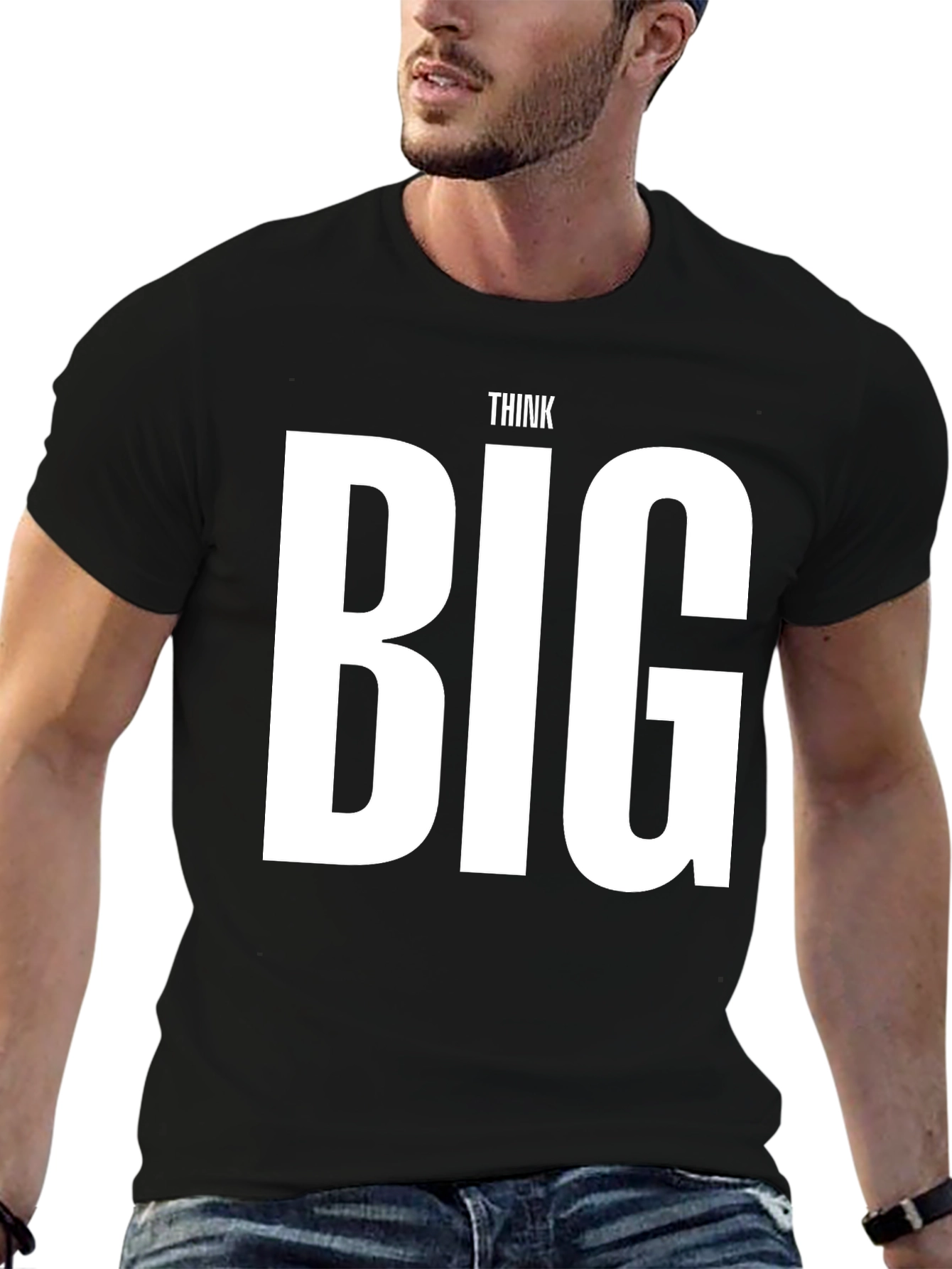 Think Big Graphic Tee - Motivational Black T-Shirt