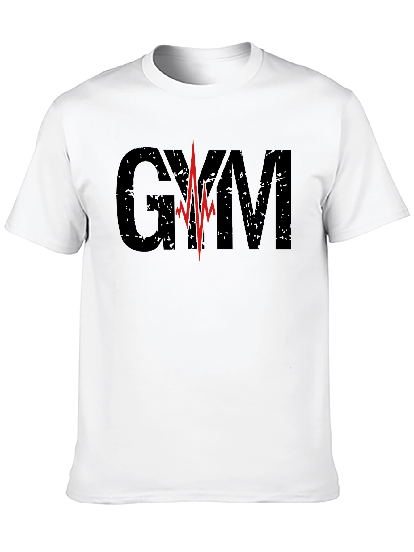 GYM Heartbeat Graphic T-Shirt - Black Fitness Tee