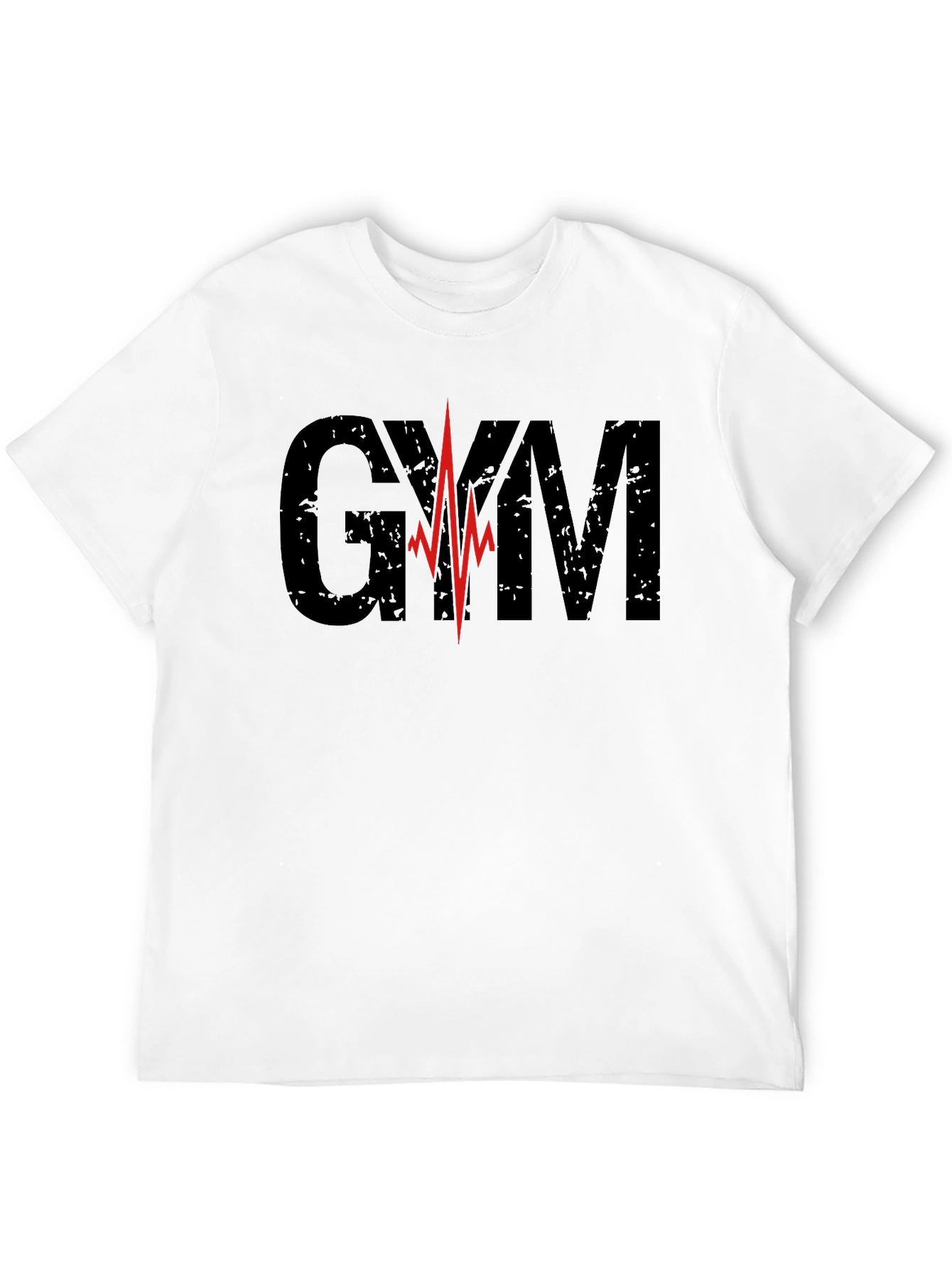 GYM Heartbeat Graphic T-Shirt - Black Fitness Tee